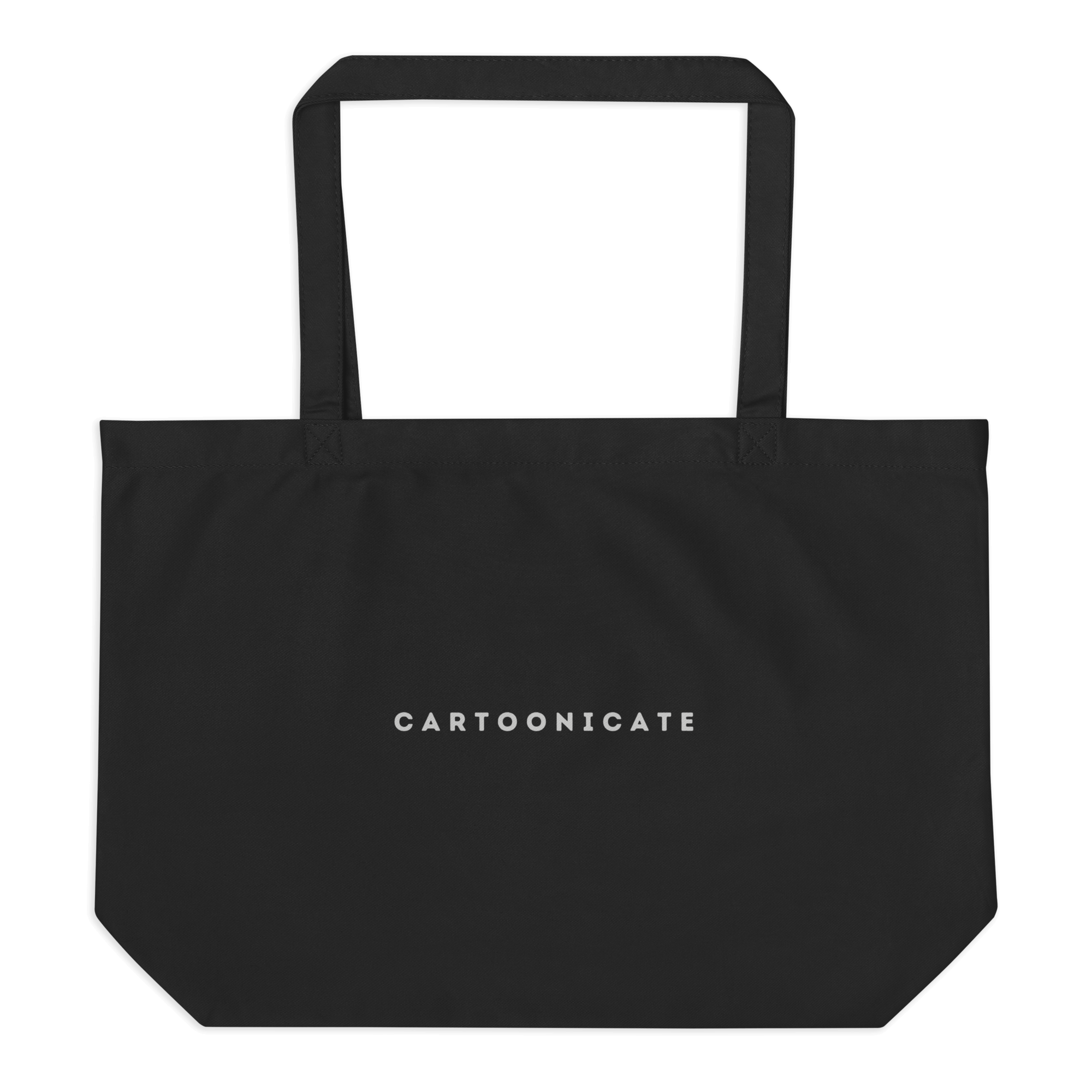 cartoonicate organic cotton tote bag black