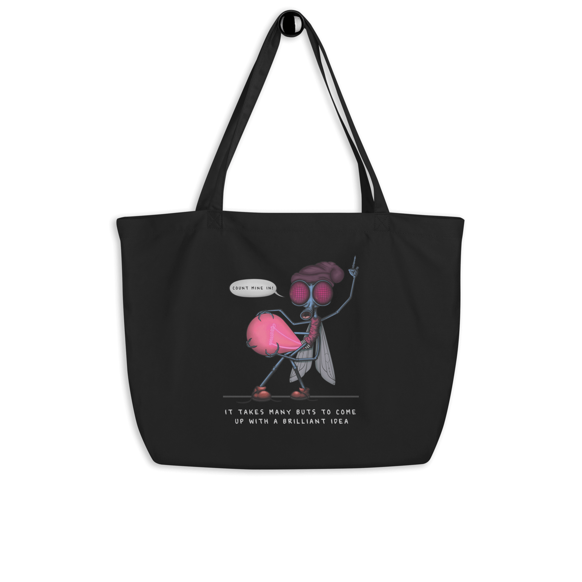 Cool lightbulb insect tote bag black