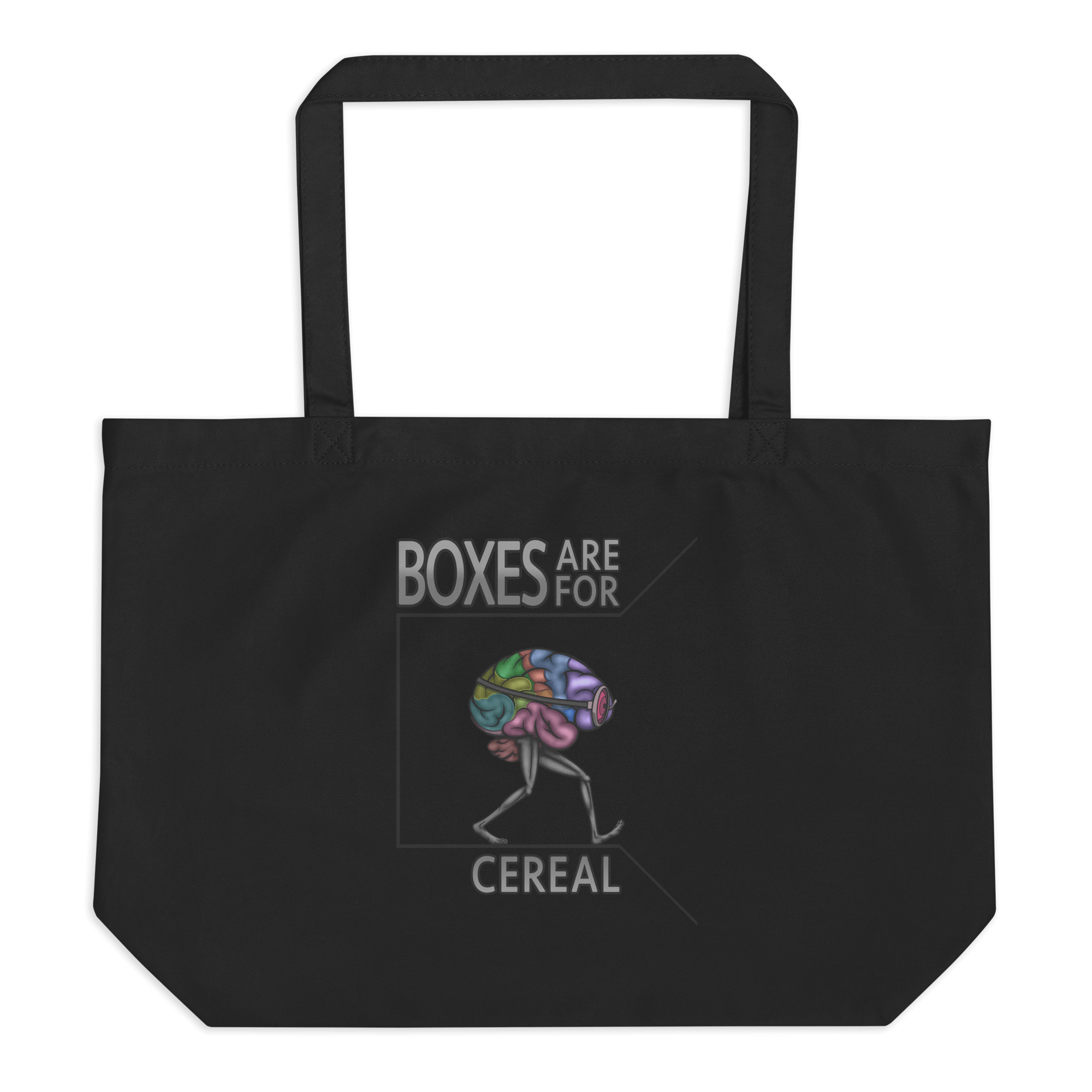 boxes are for cereal tote bag black