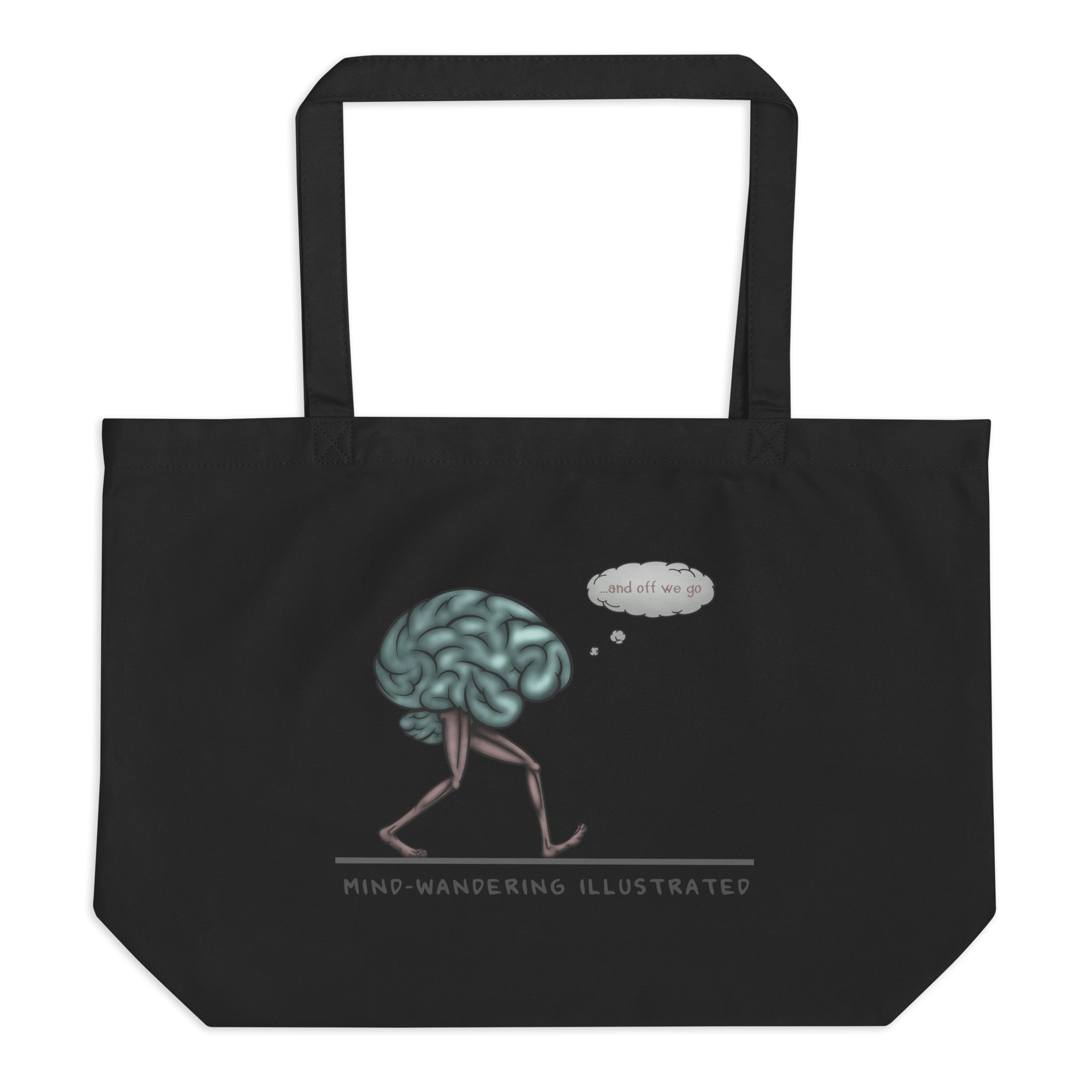 Mind-wandering tote bag black