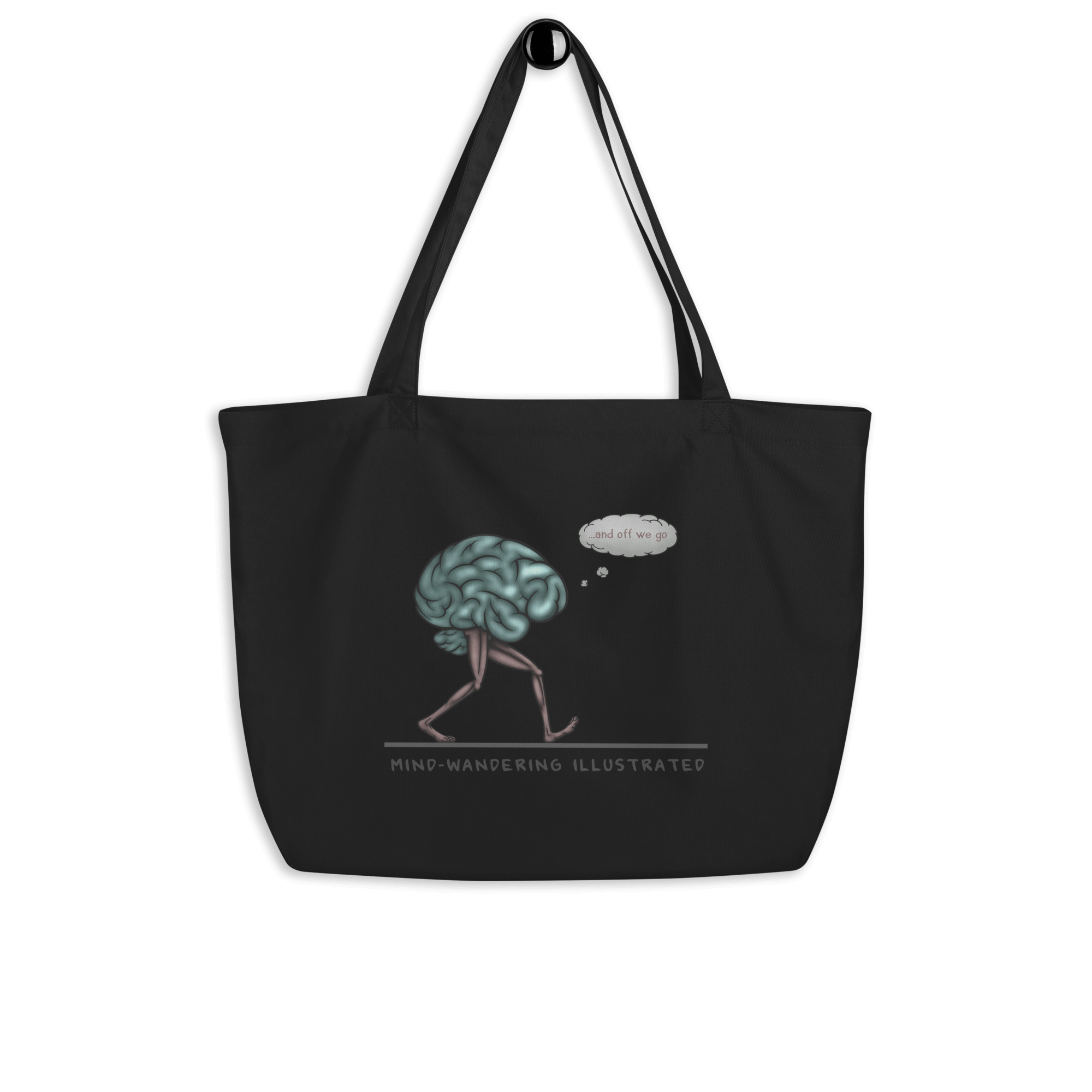 Funny mind-wandering brain tote bag