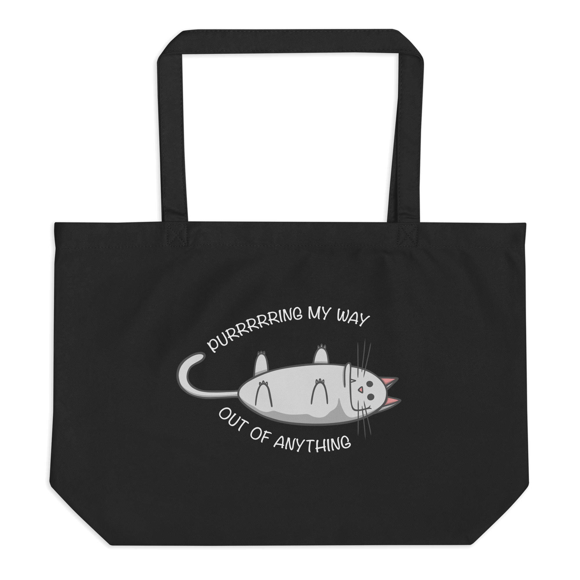 Purring my way out of anything tote bag black