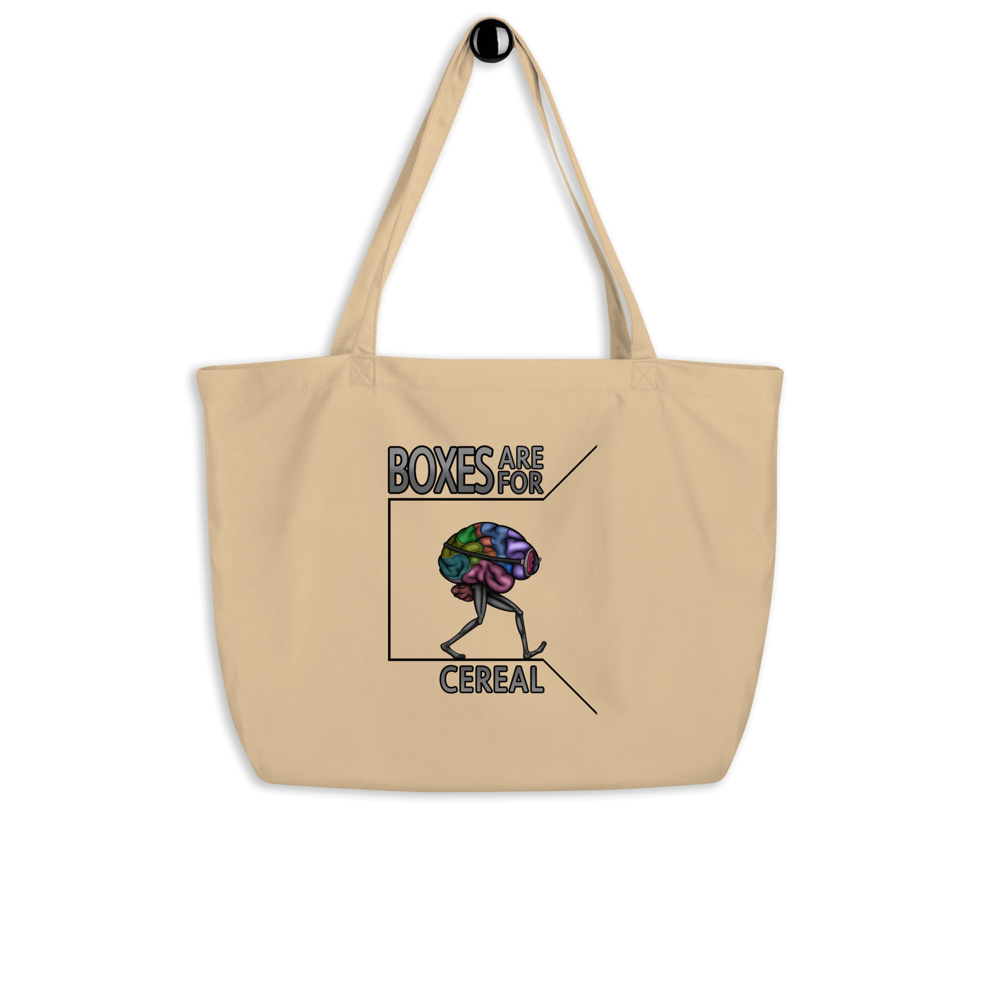 funny cartoon brain with legs tote bag natural