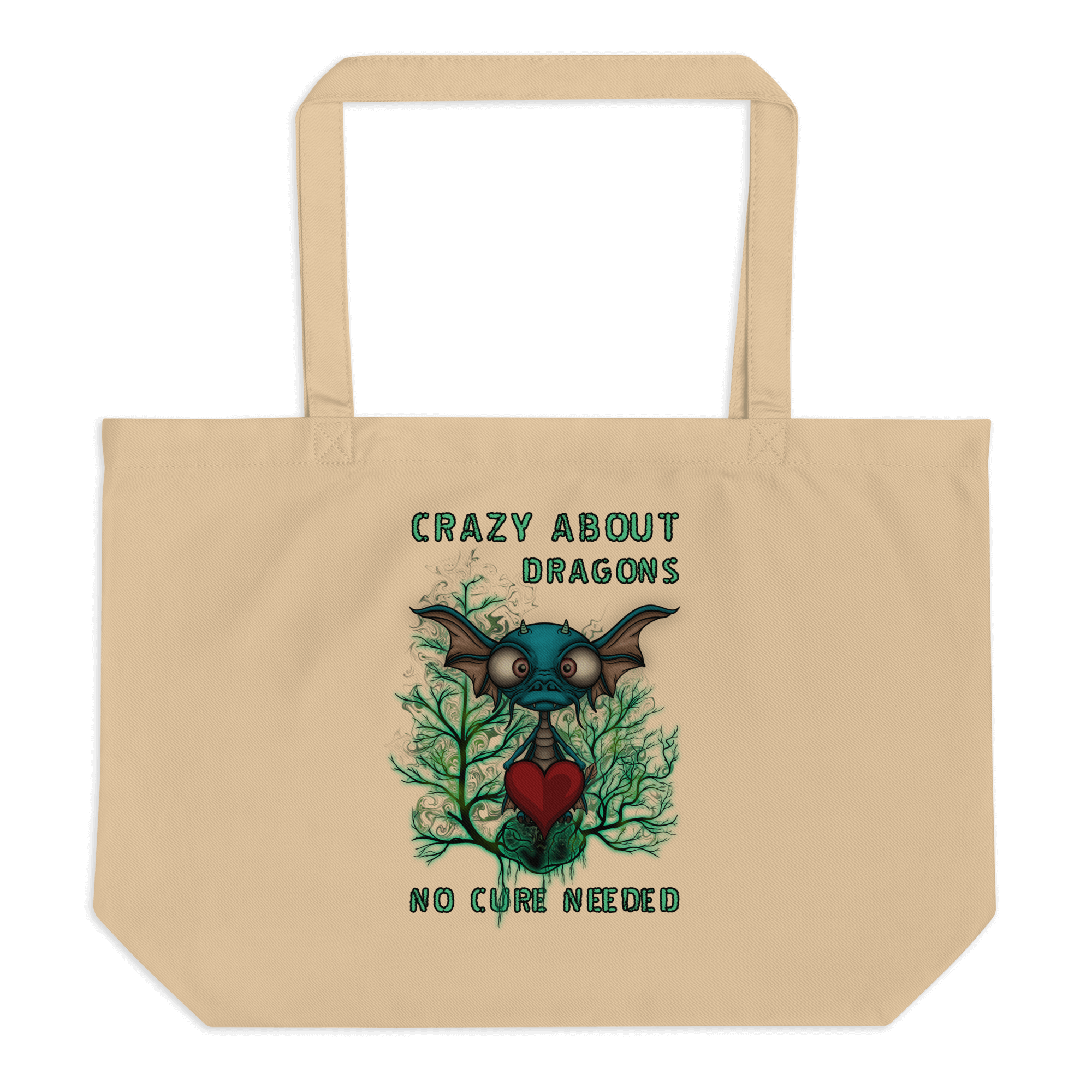 crazy about dragons tote bag natural