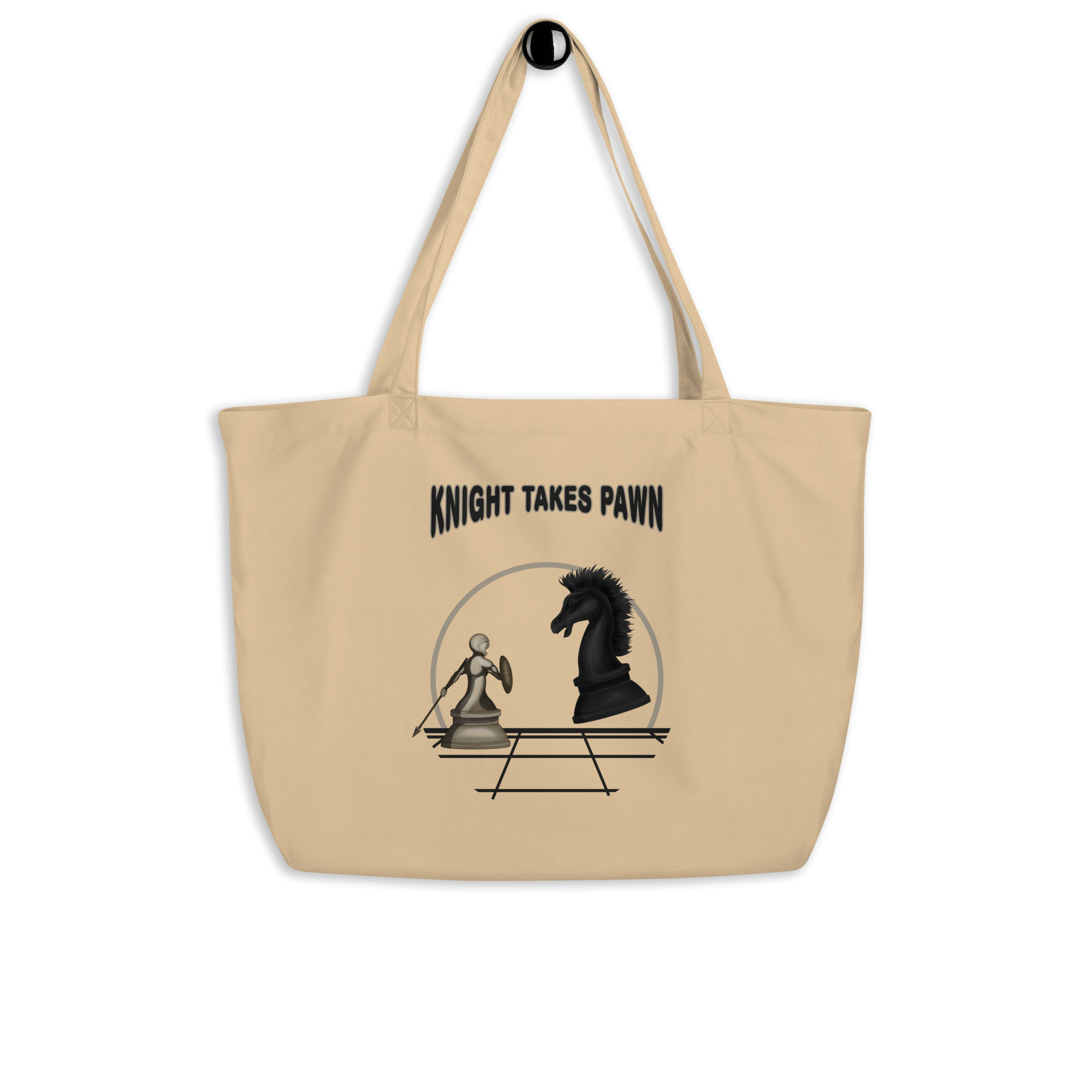 Cool cartoon chess tote bag natural