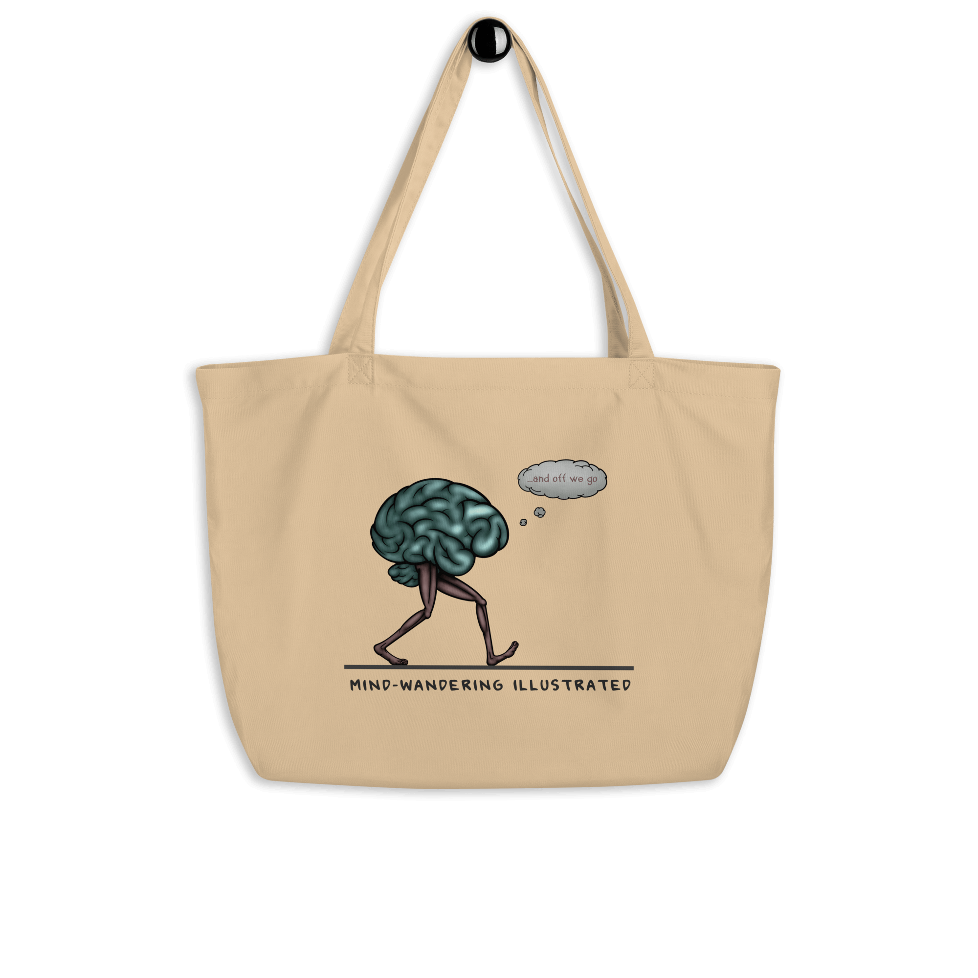 MIND-WANDERING ILLUSTRATED / large tote bag natural