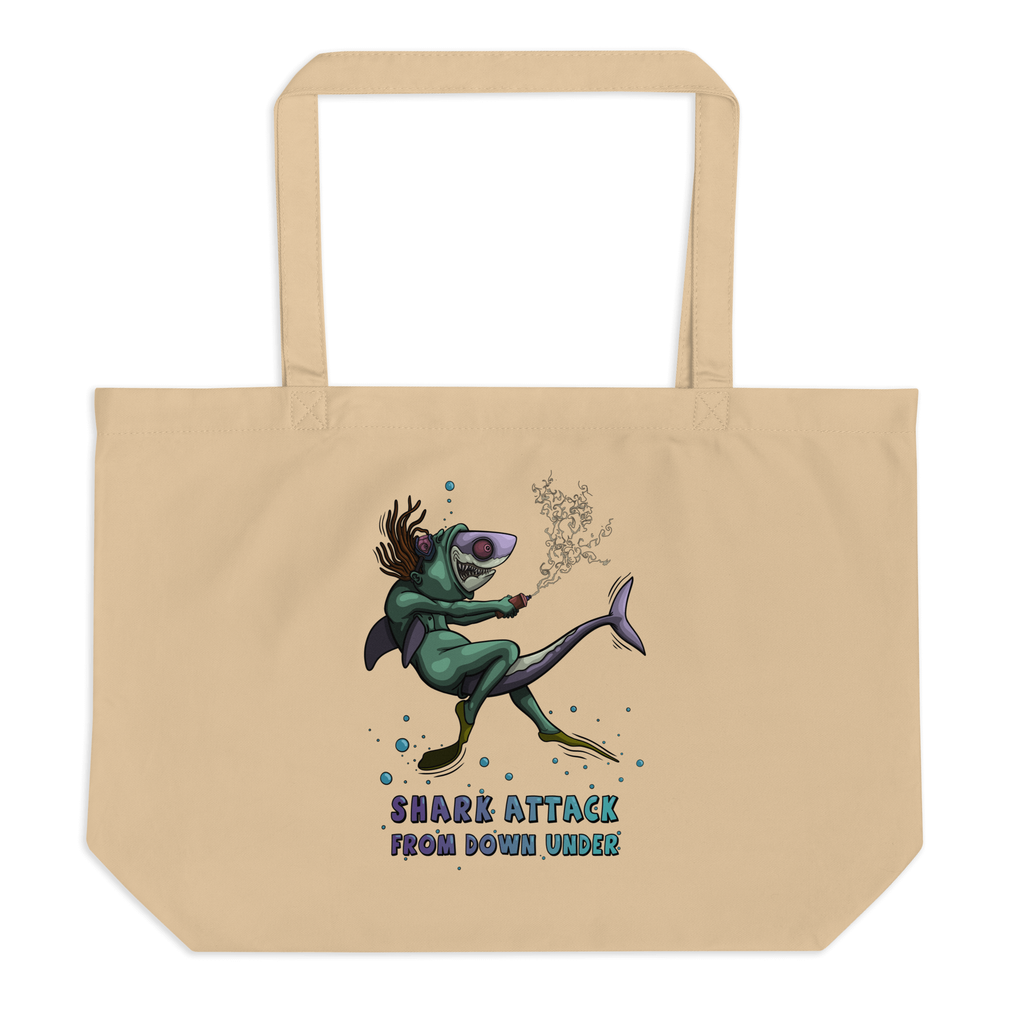 shark attack from down under tote bag natural