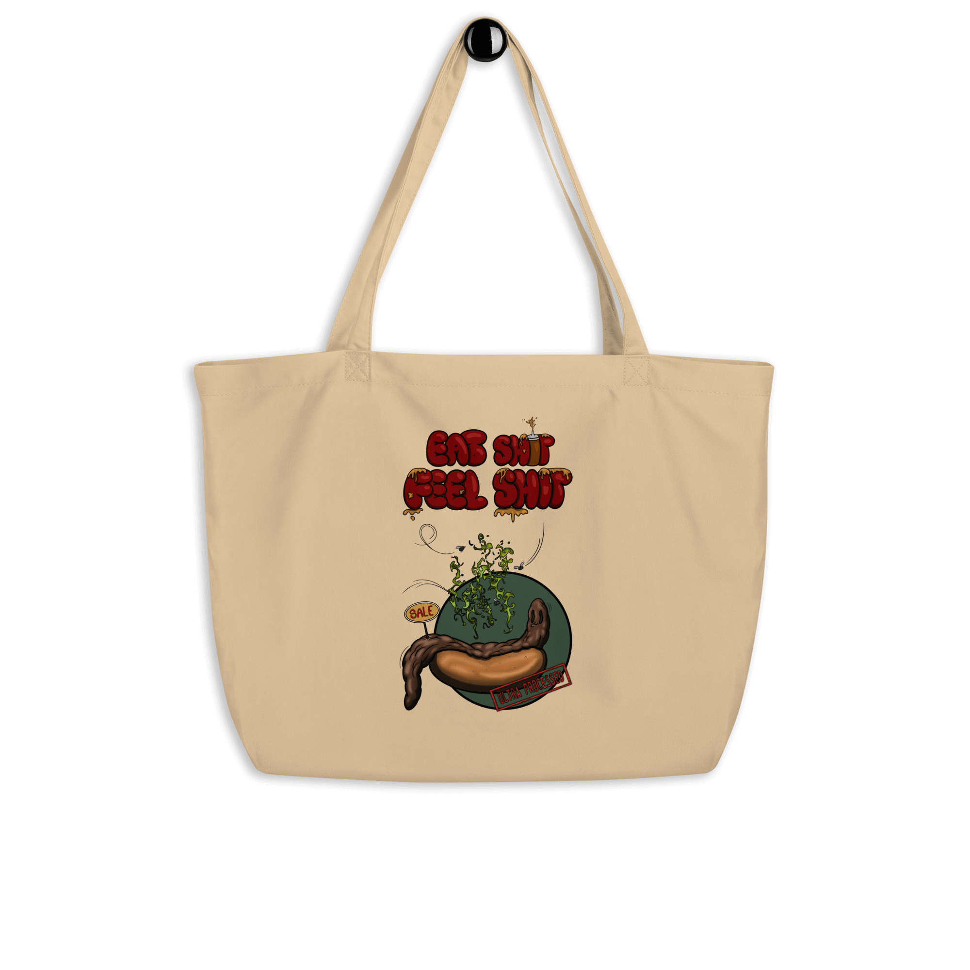 ultra processed food cartoon tote bag natural