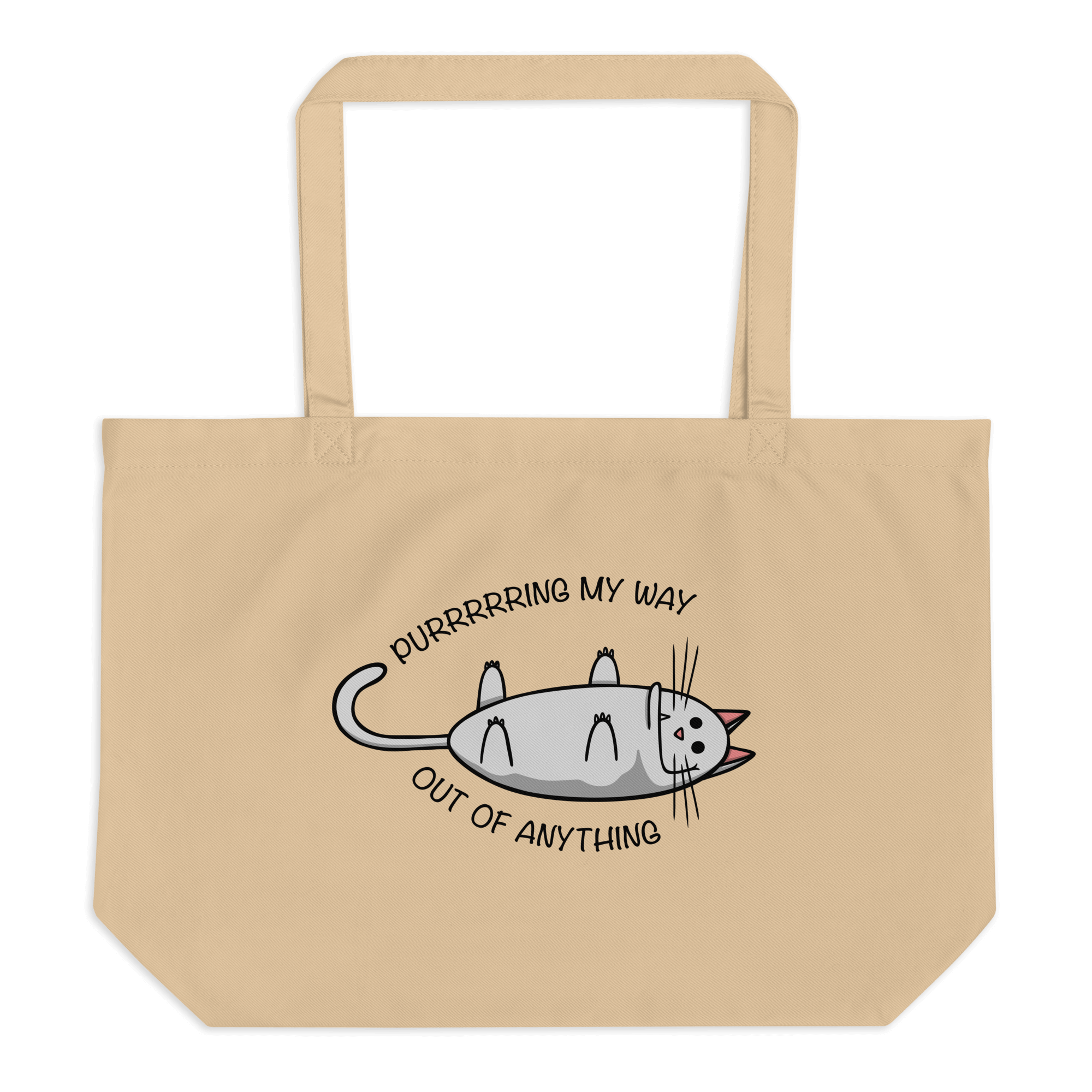 Purring my way out of anything tote bag natural