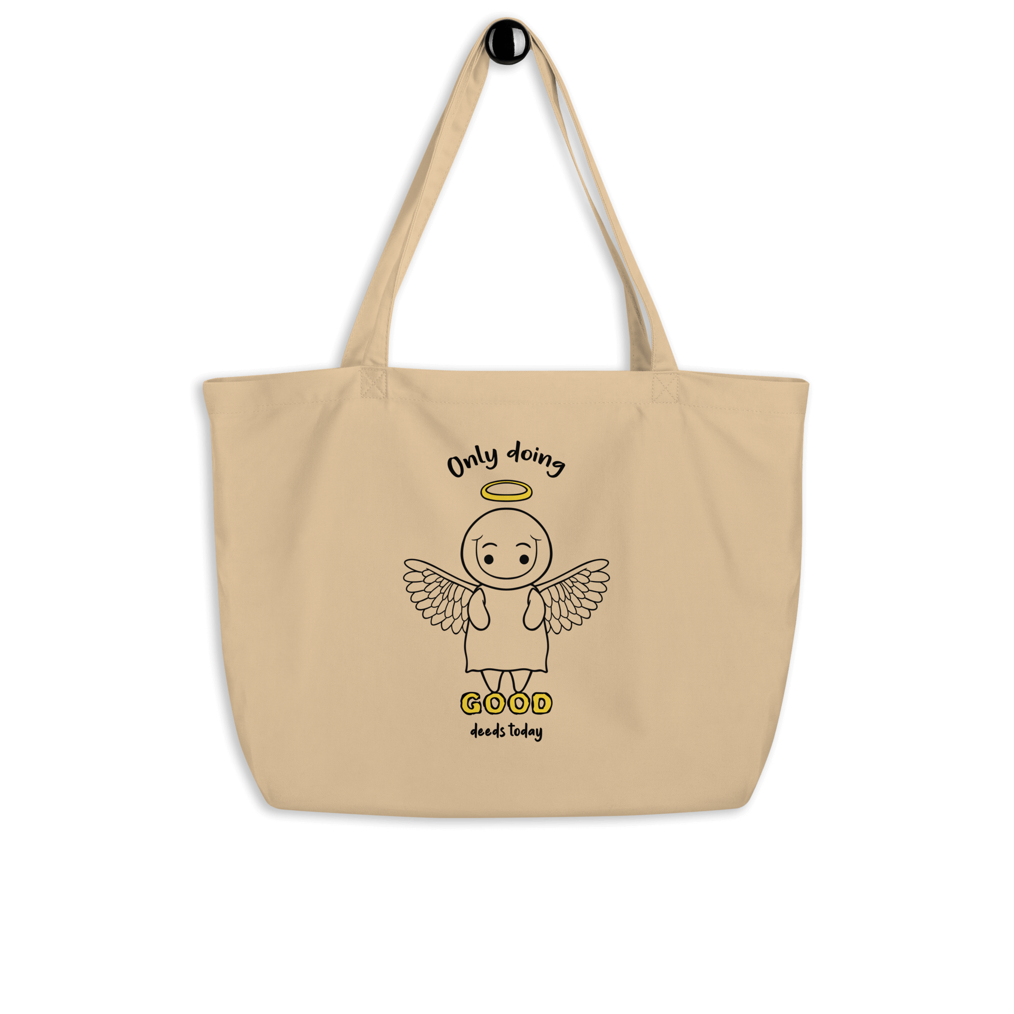 Cute angel in cartoon style on tote bag natural