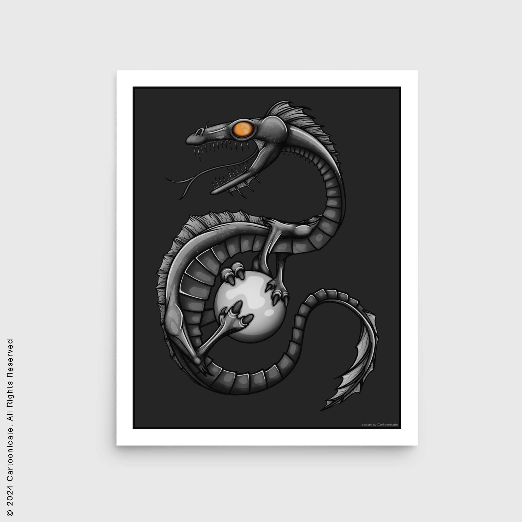 epic dragon design interior wall poster