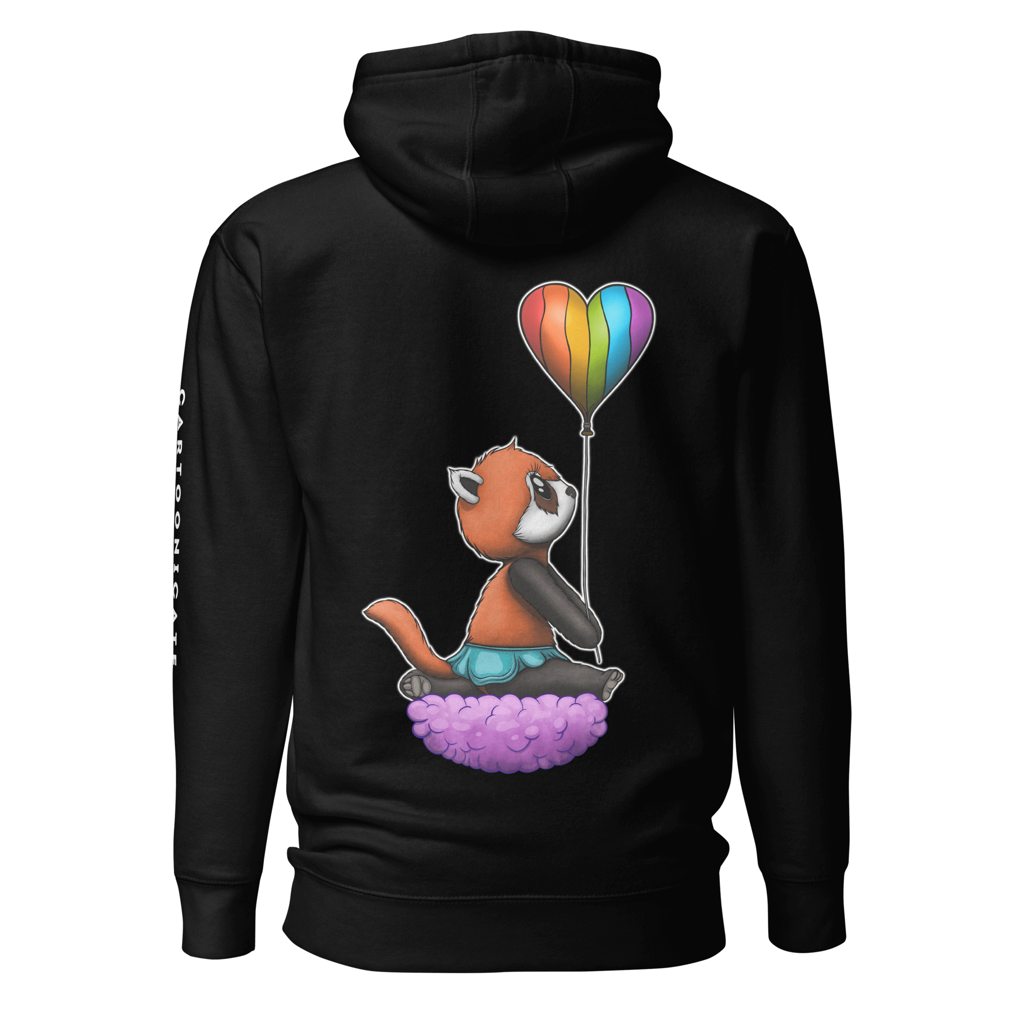 happy pride design on black hoodie