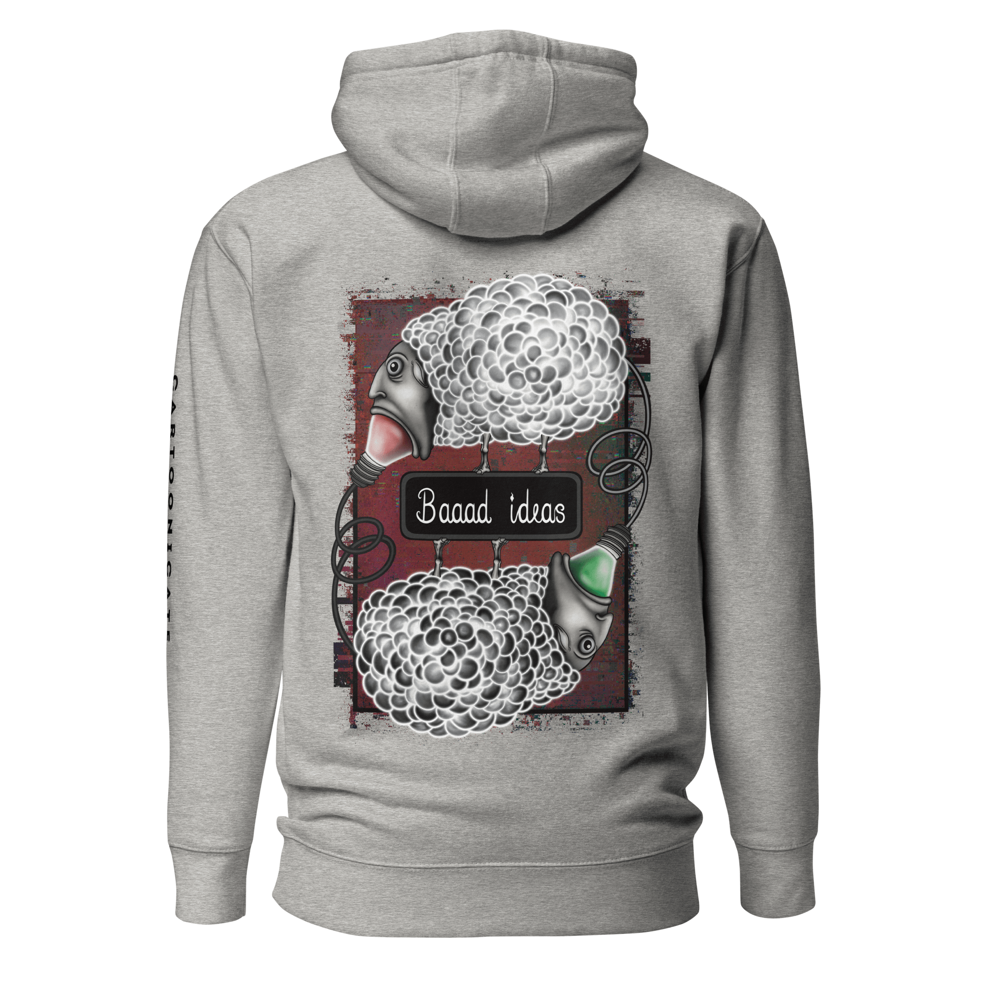 Bad ideas cartoon hoodie grey