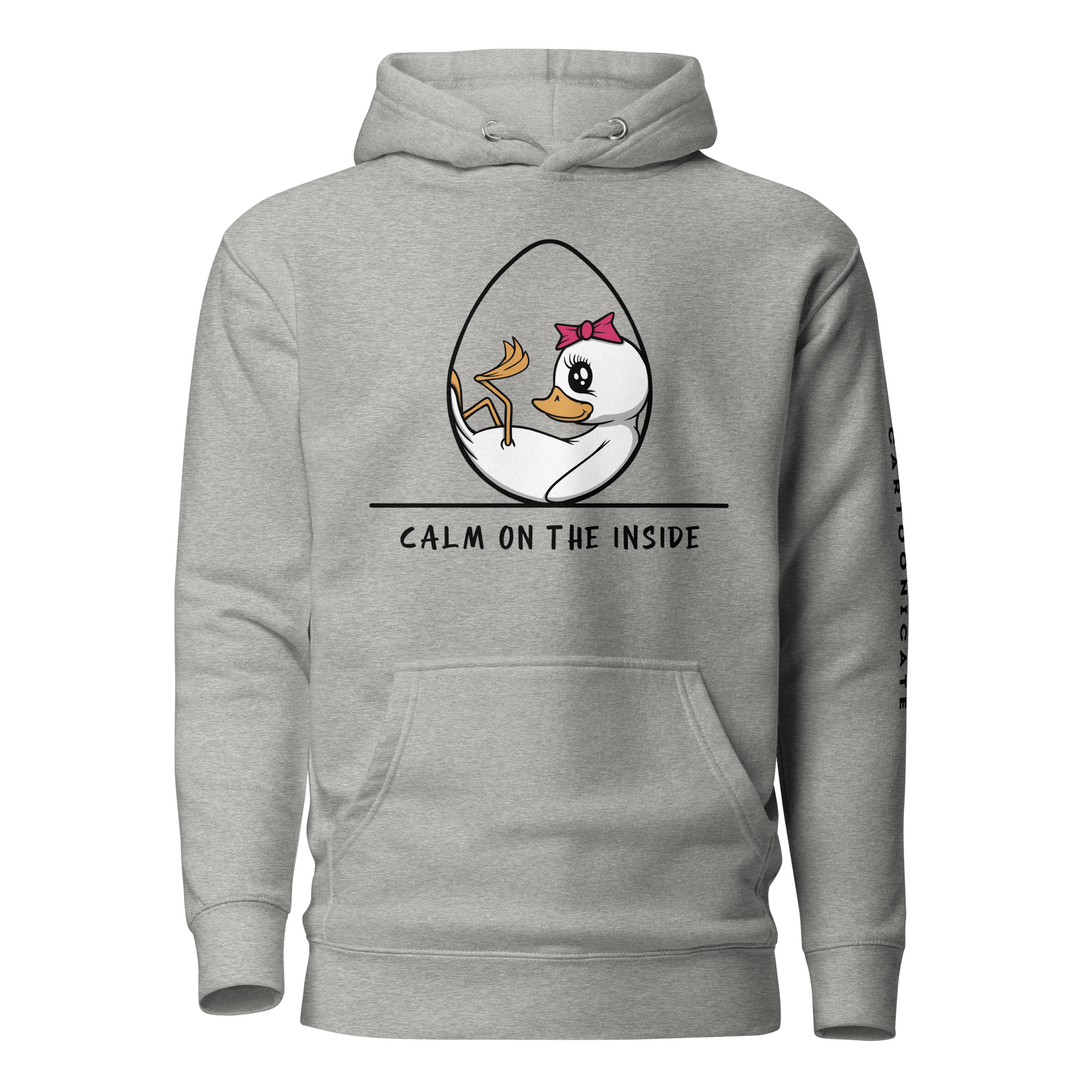 cool cartoon baby duck on grey hoodie