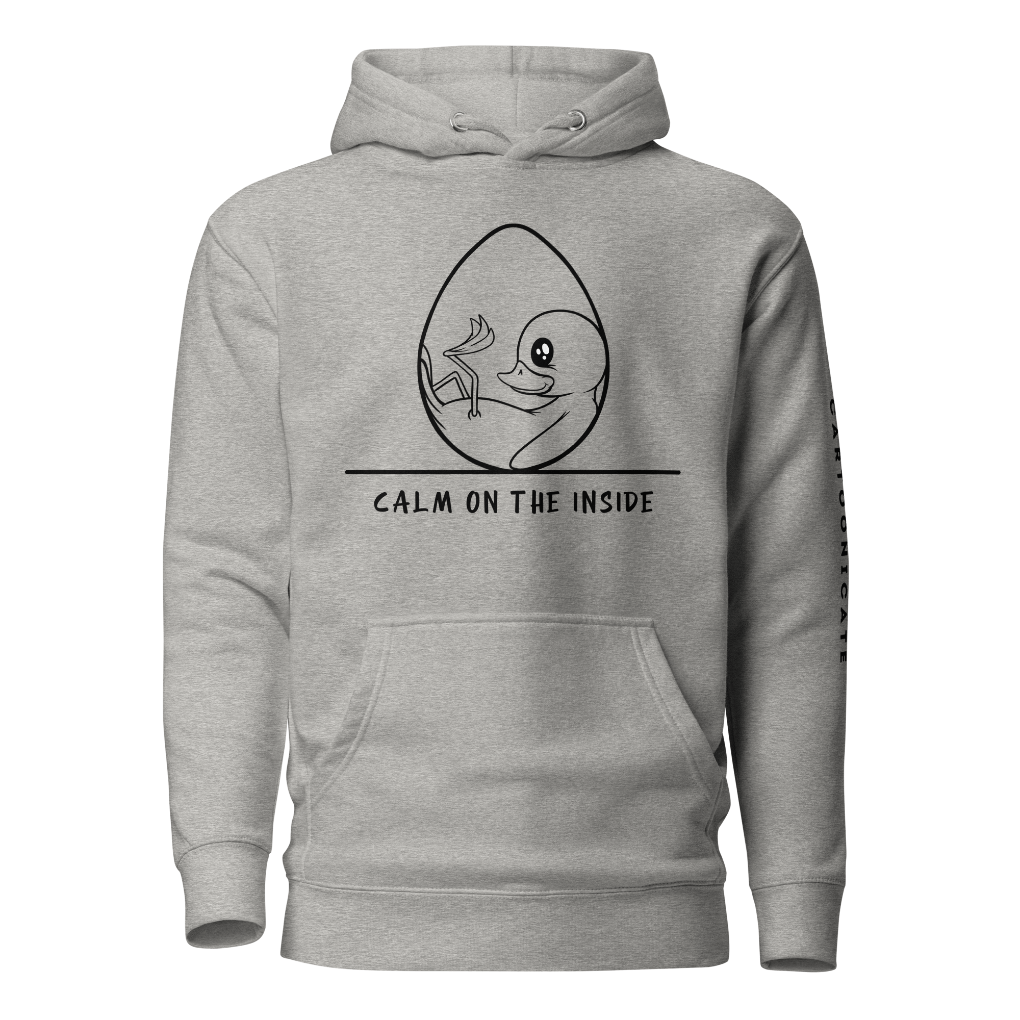 cool cartoon baby duck on grey hoodie