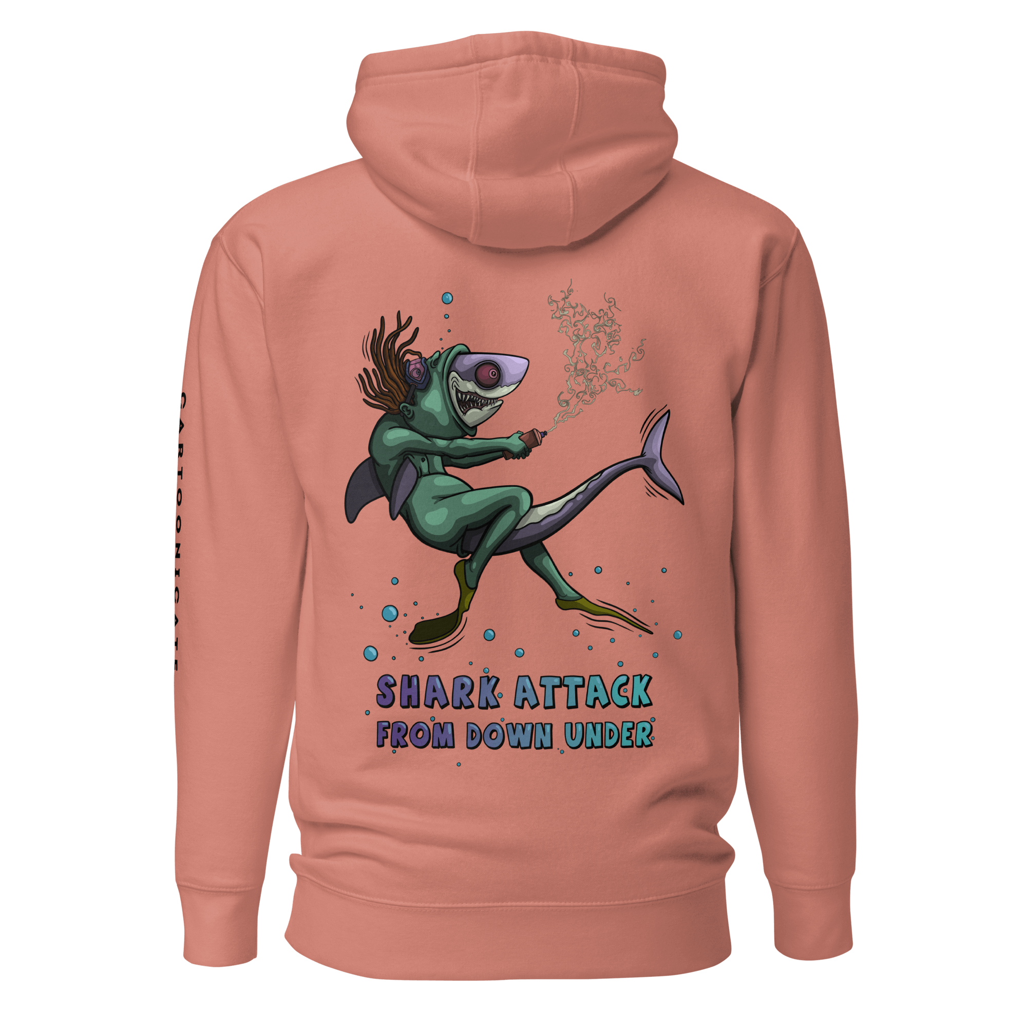 shark attack from down under pink hoodie