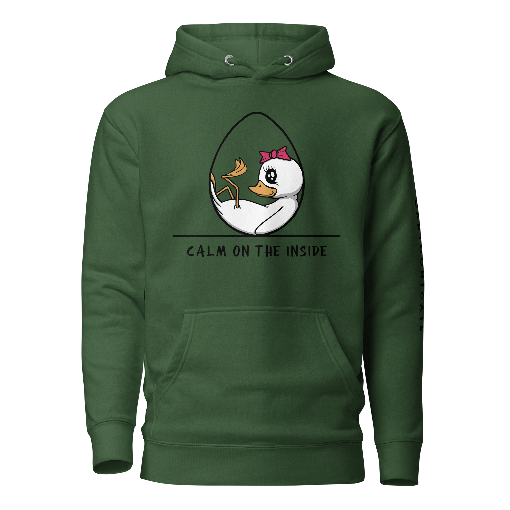 green hoodie with cute baby duckling in an egg