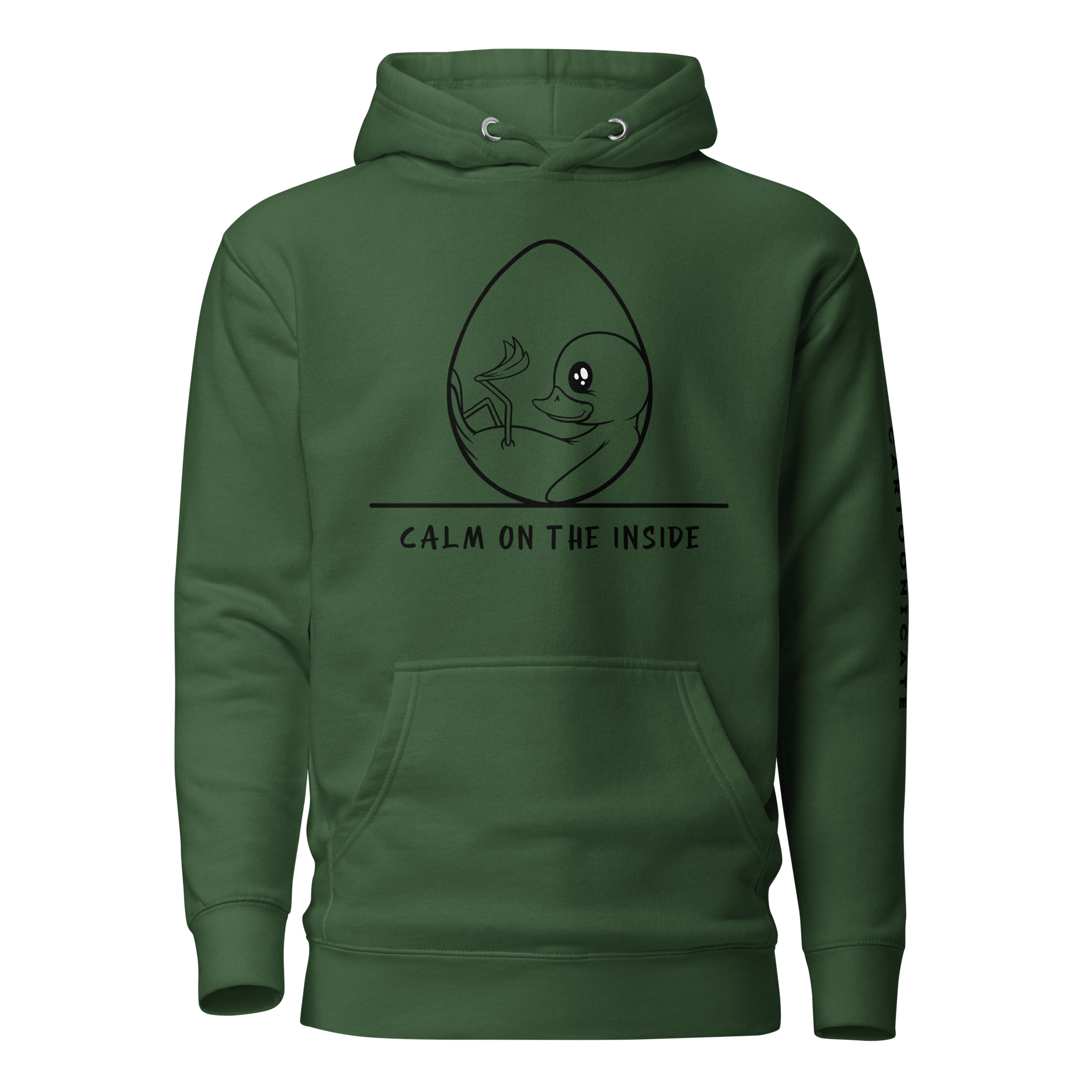 green hoodie with cute baby duckling in an egg