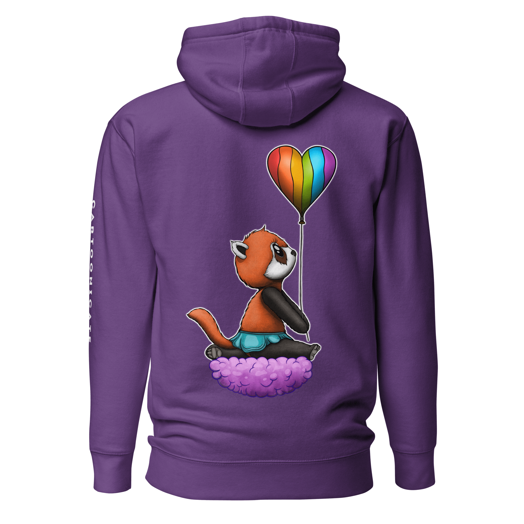 Purple hoodie with cute red panda drawing