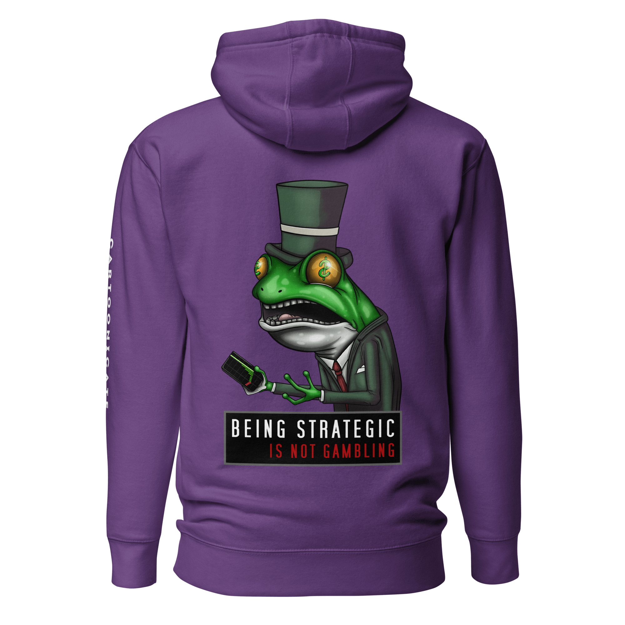 cool stock market drawing on purple hoodie