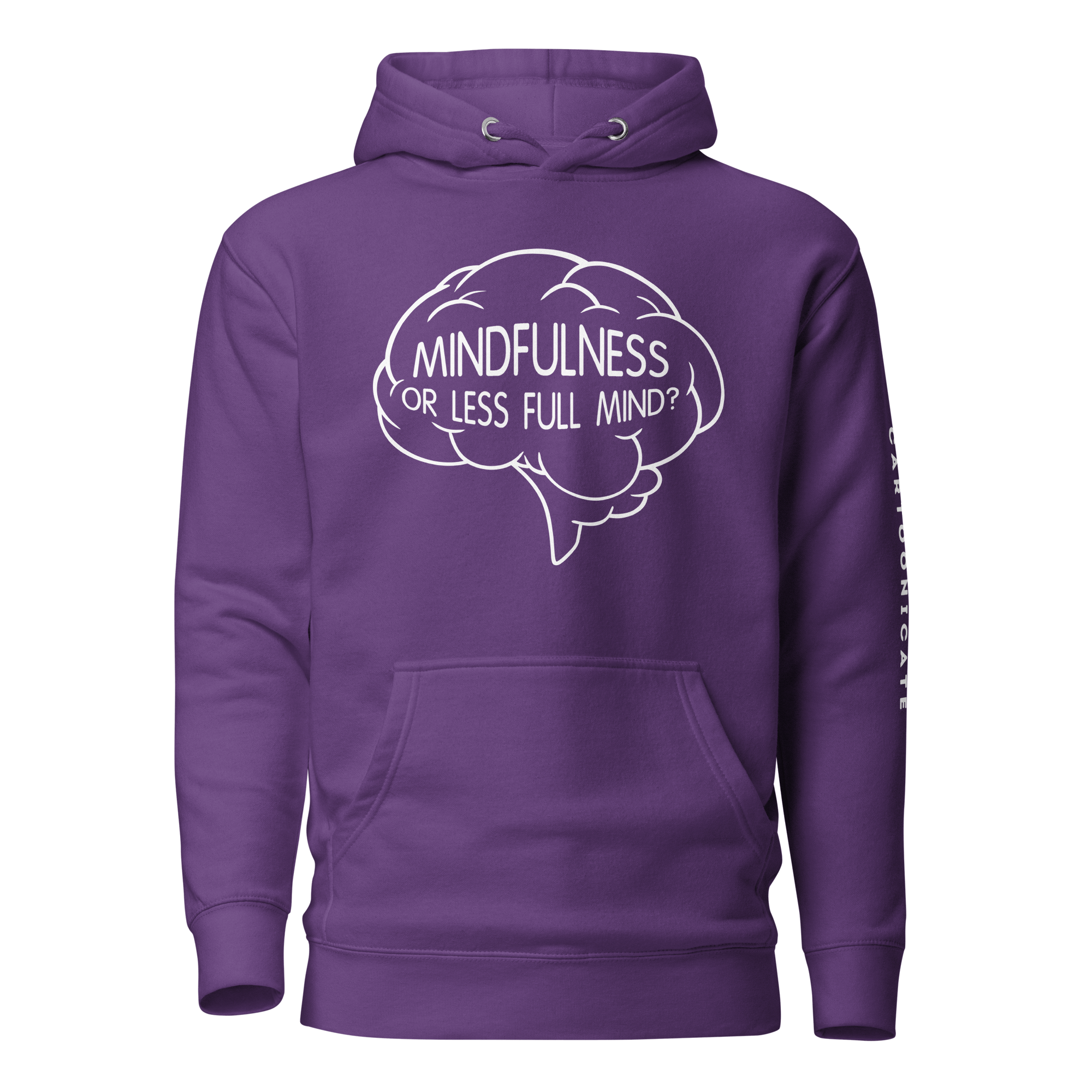 purple hoodie with mindfulness humor