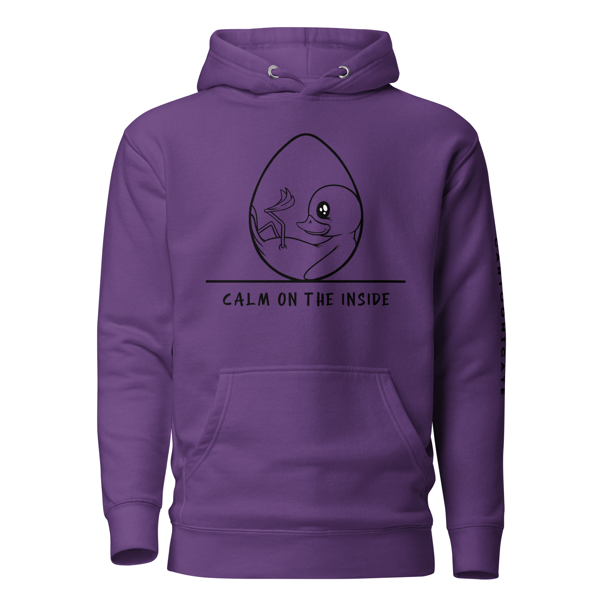 cute baby duckling drawing on purple hoodie