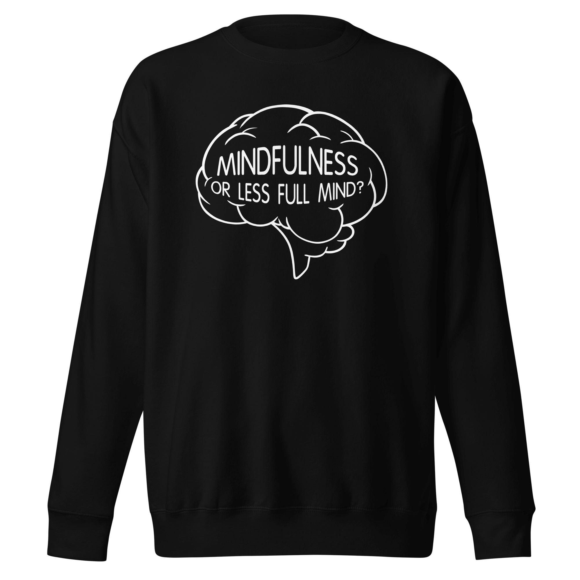 Black sweatshirt with a funny cartoon brain