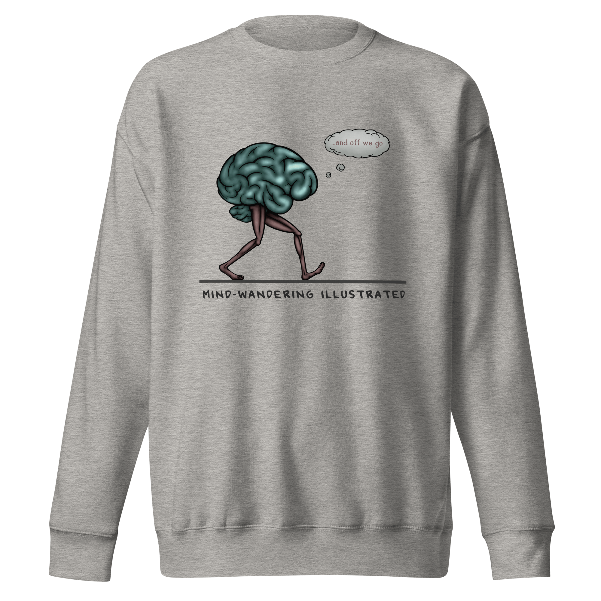 Mind-wandering illustrated grey sweatshirt