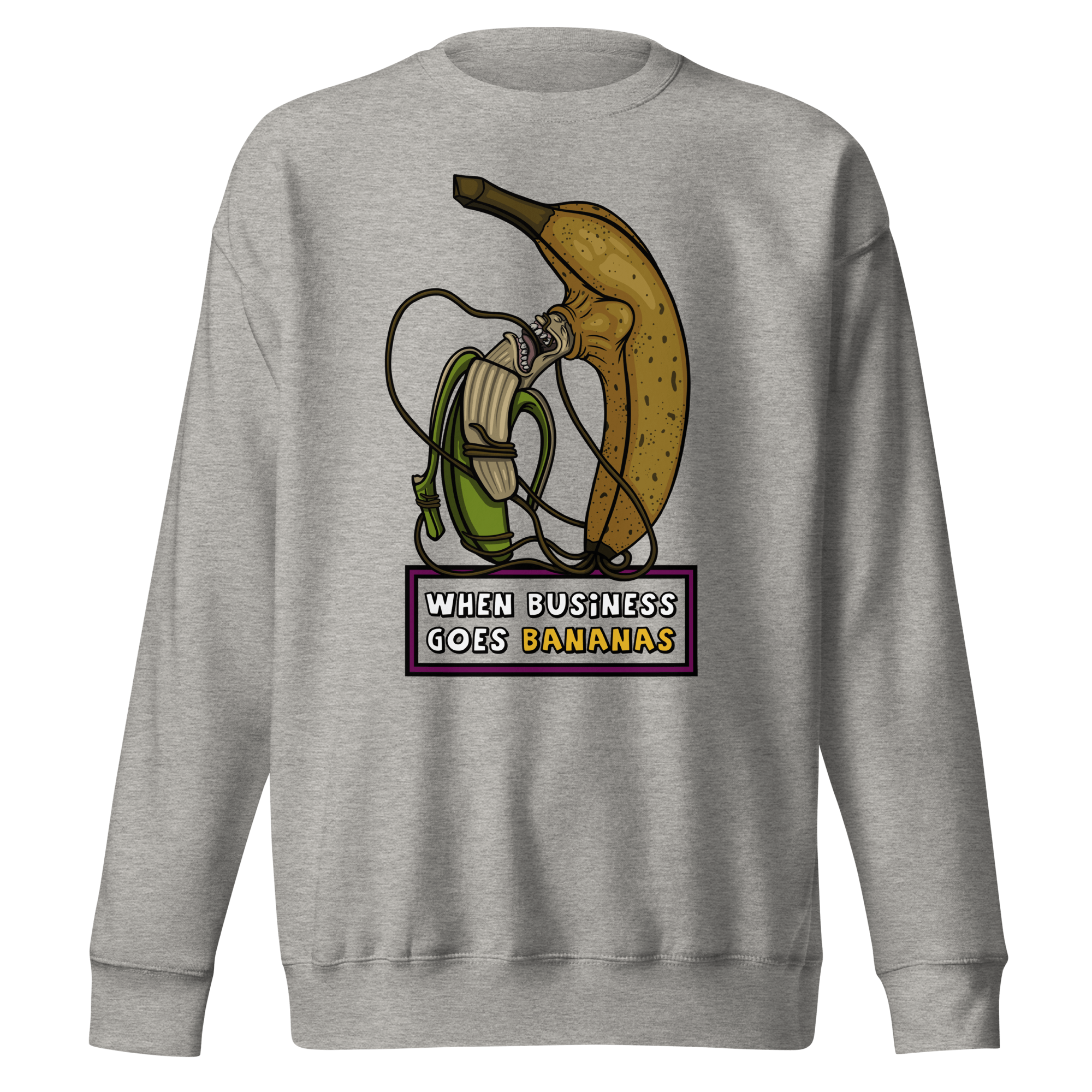 Funny Cartoon banana sweater grey