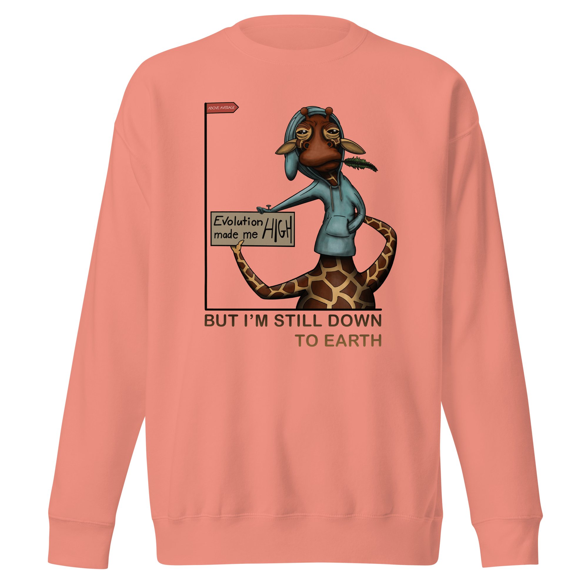 Funny giraffe humor pink sweatshirt