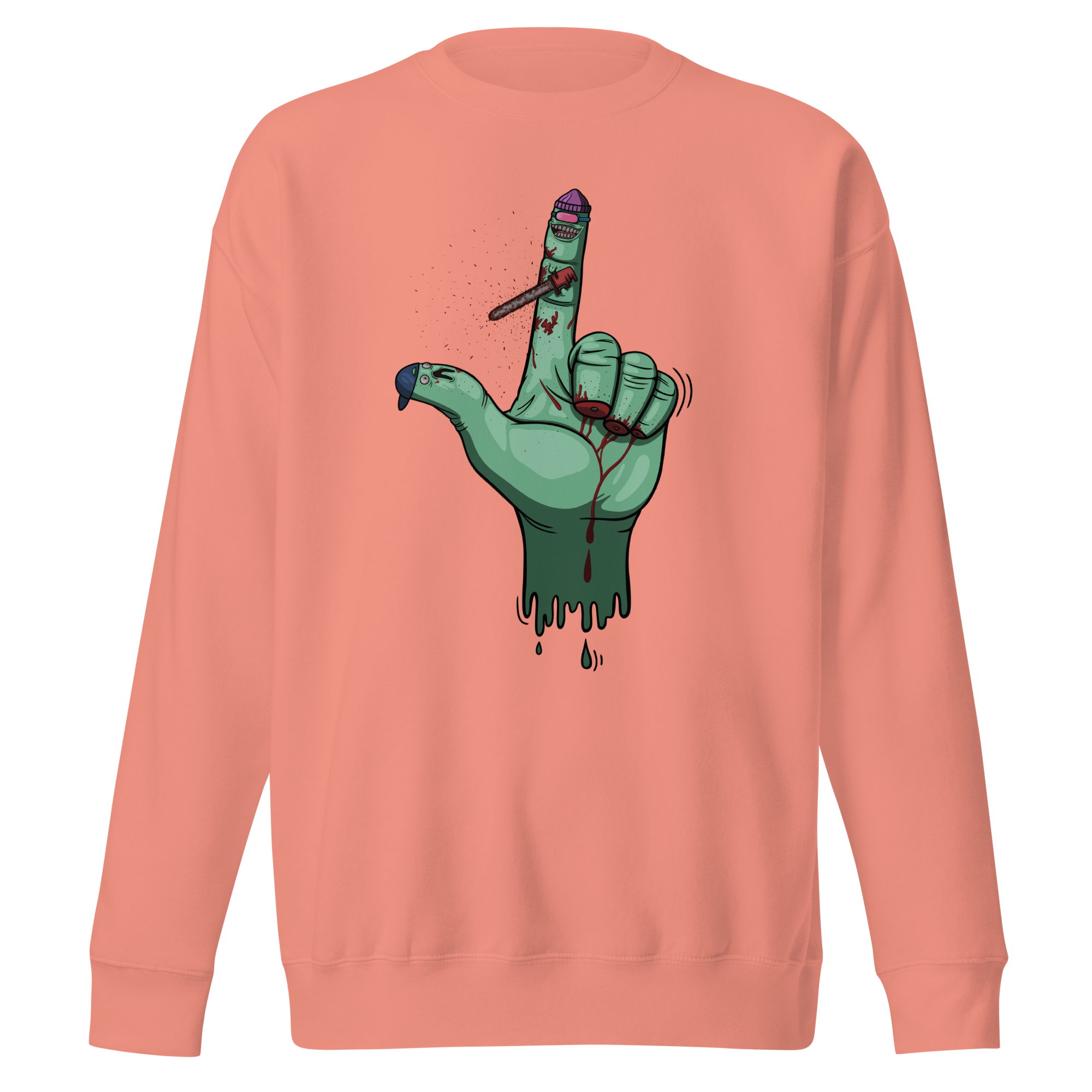 Halloween bloody fingers pink sweater