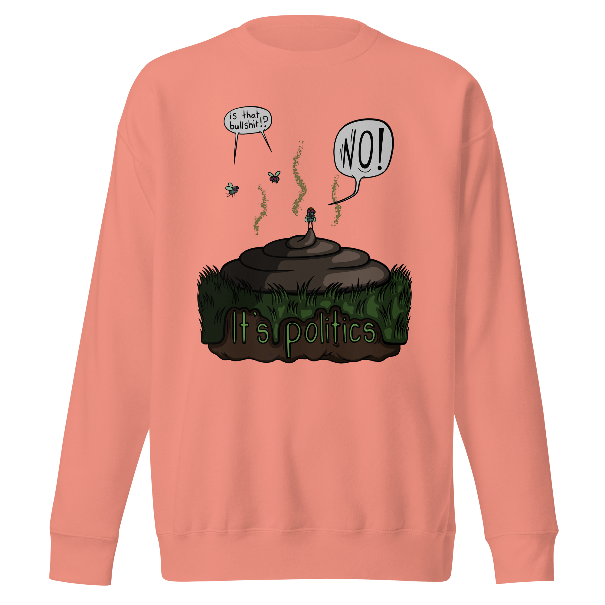 cartoon humor bullshit pink sweatshirt