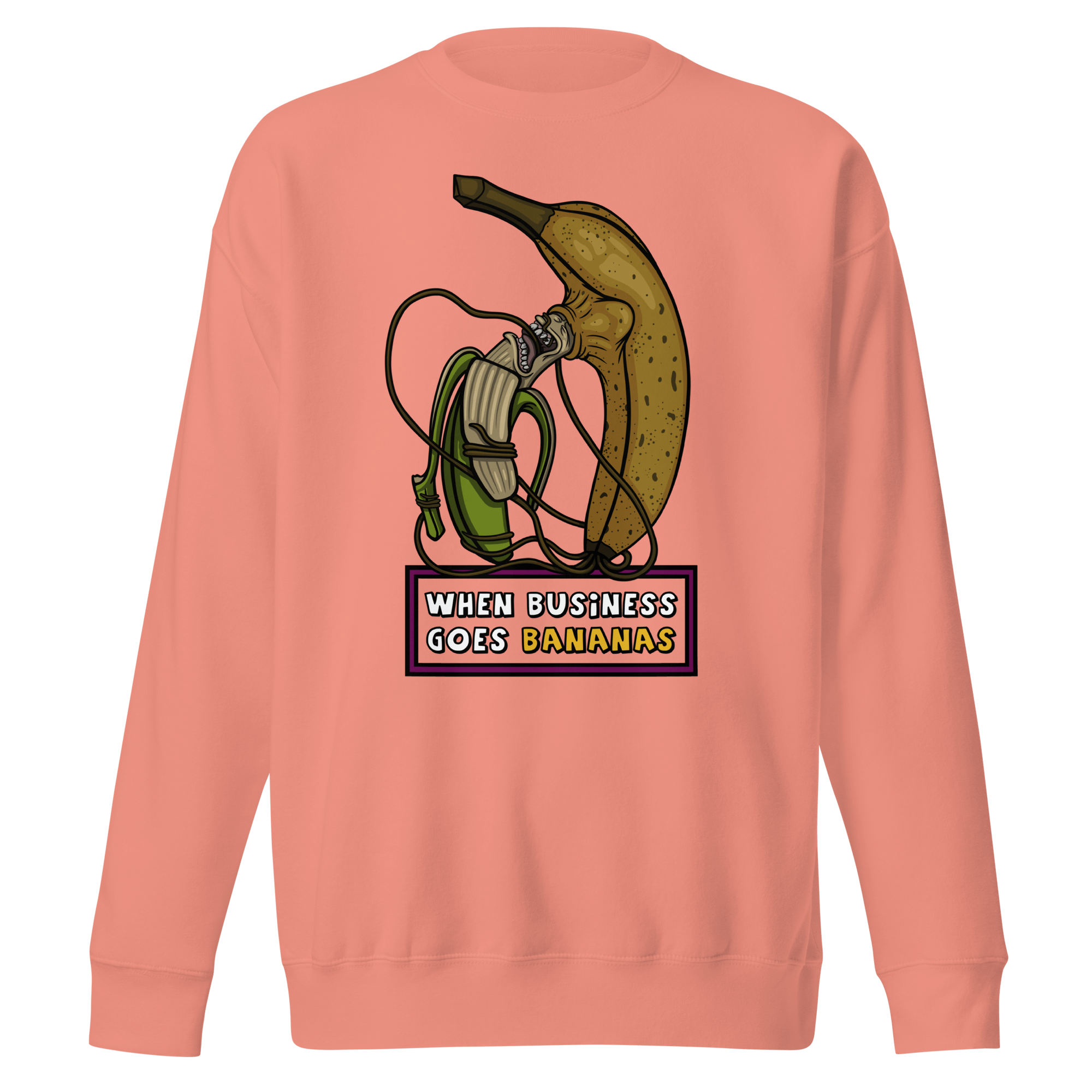 Crazy cartoon banana pink sweatshirt