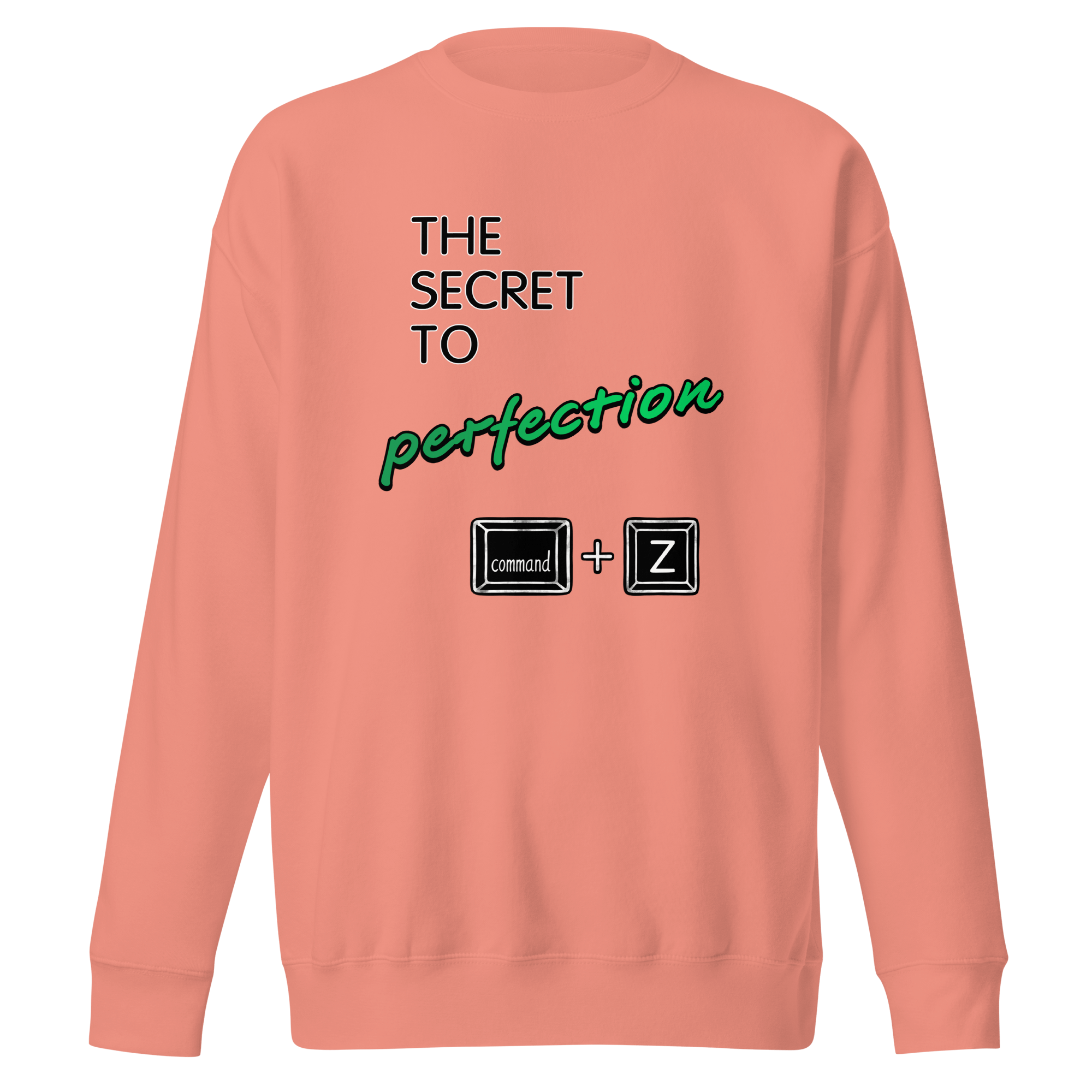 pink sweatshirt with cartoon keyboard command + z