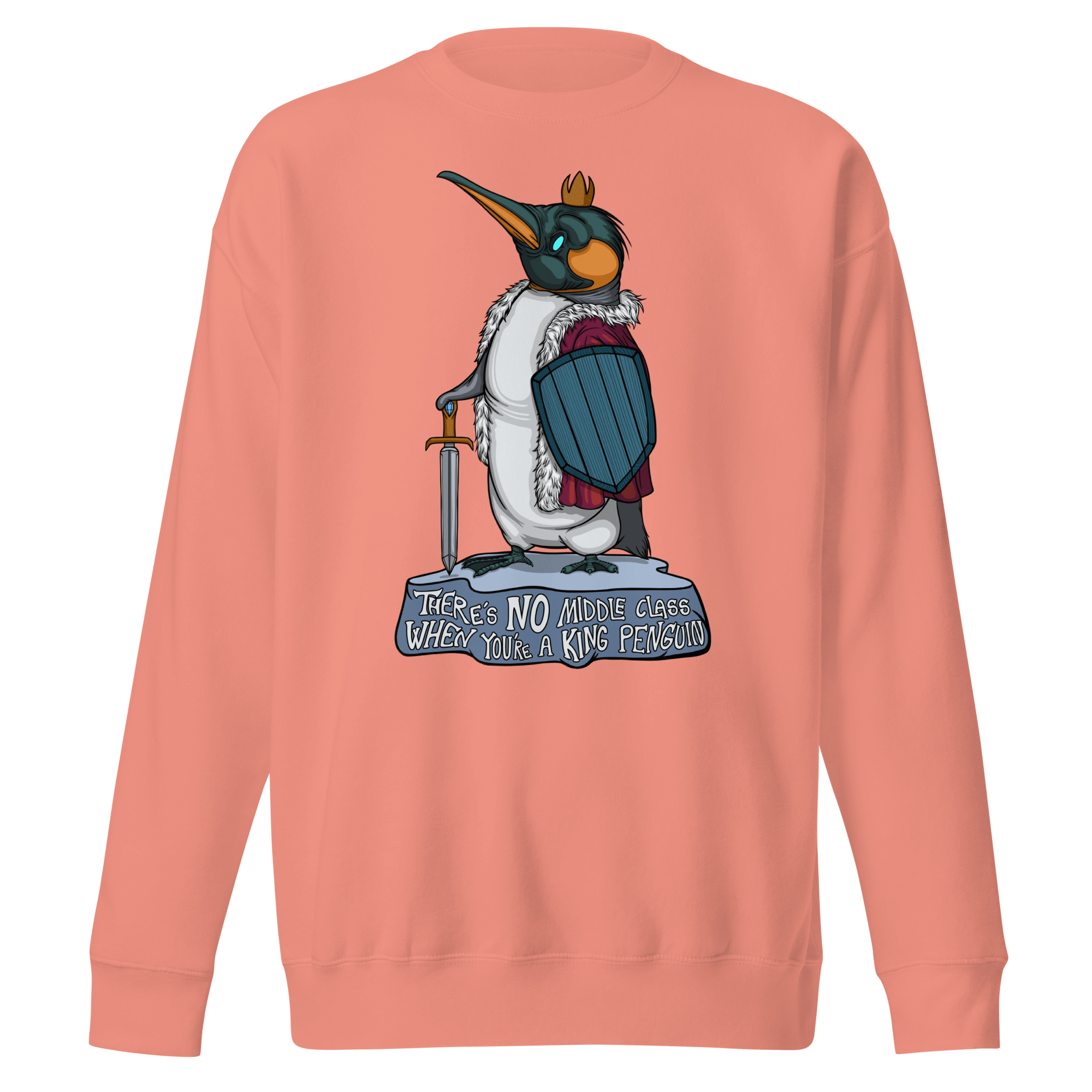 cute cartoon penguin drawing on pink sweatshirt