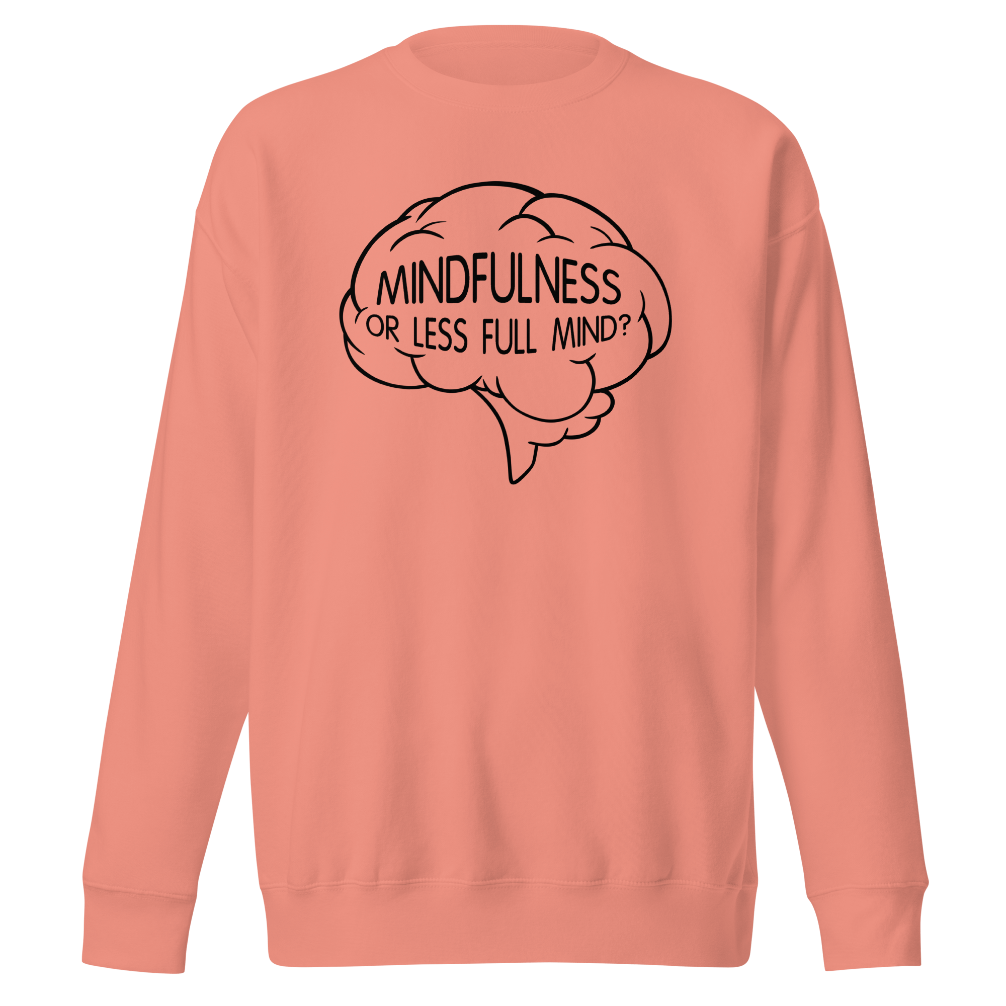 full mind cartoon brain on pink sweatshirt