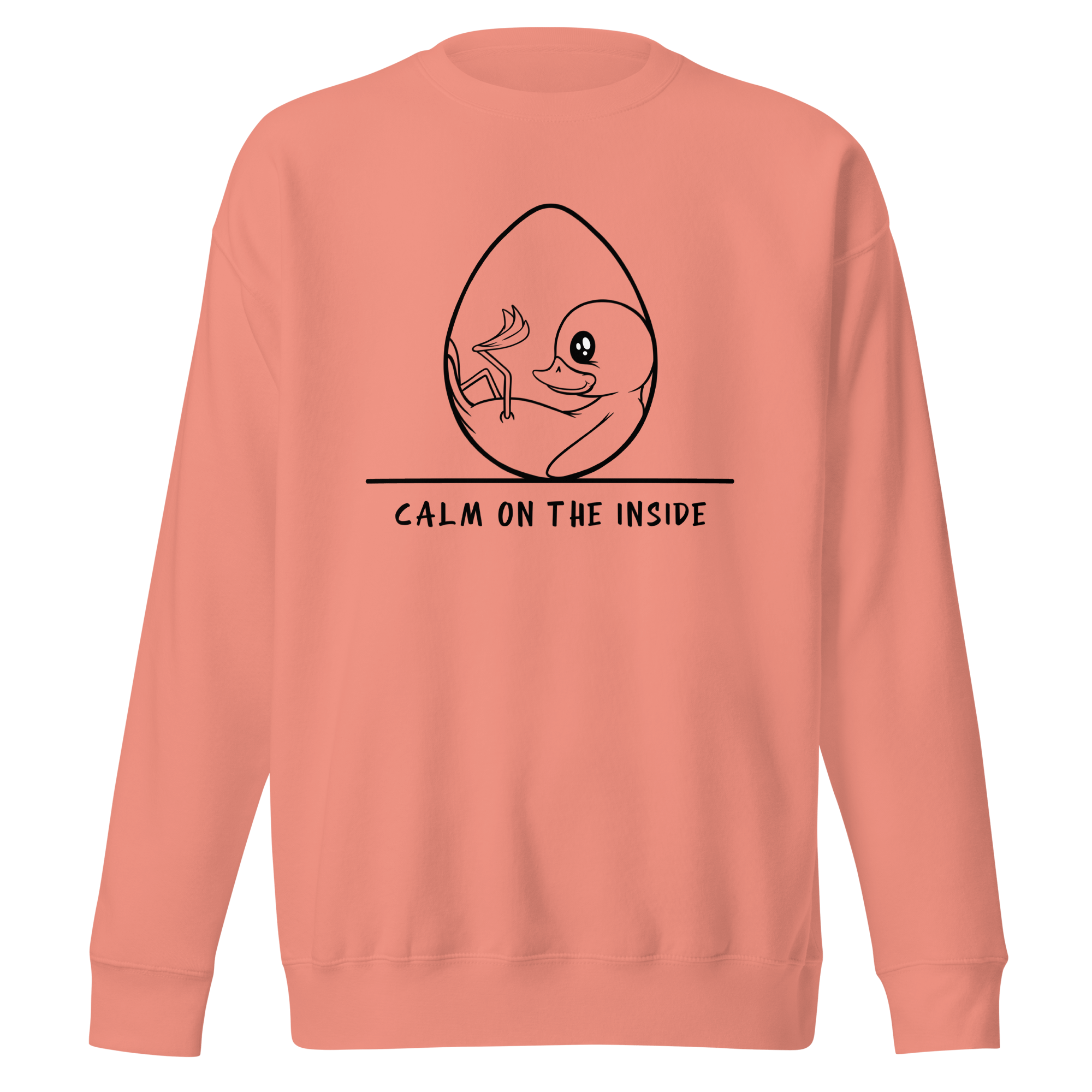 cute duck in cartoon style on pink sweater