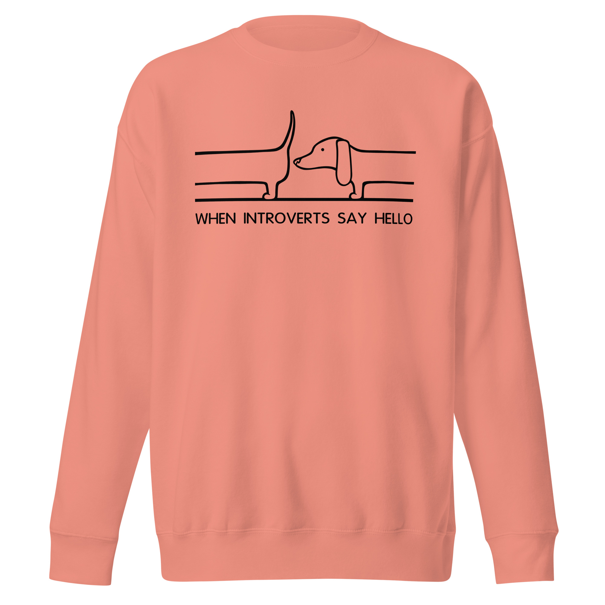 cool dachshund greeting on pink sweatshirt