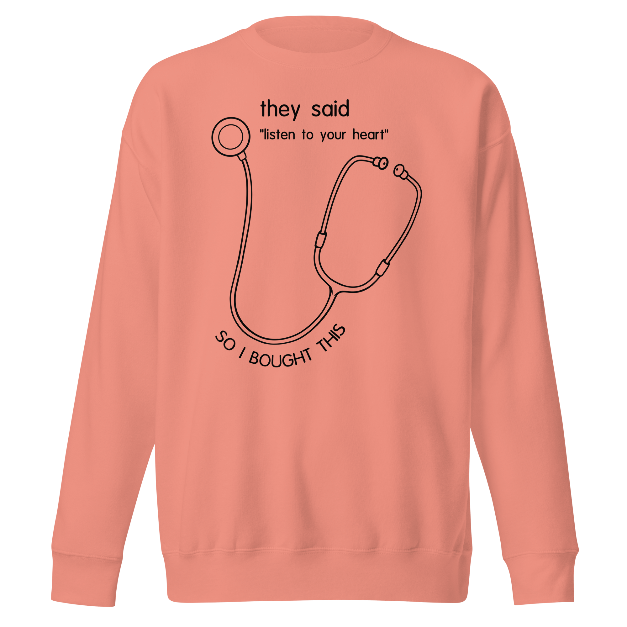 pink doctor humor sweatshirt with stethoscope