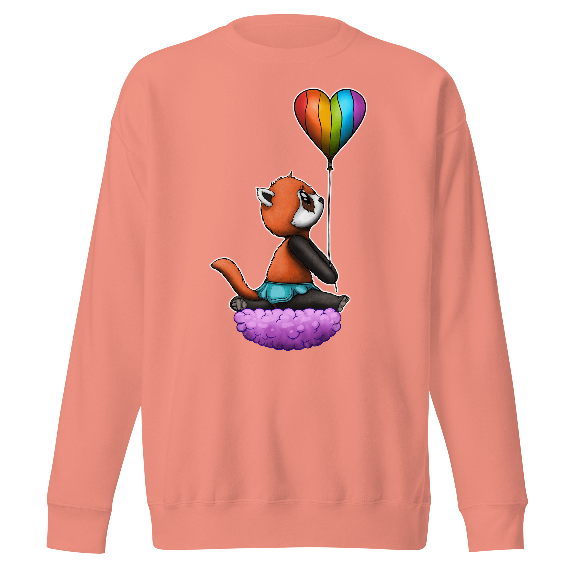 Pride design red panda on pink sweater