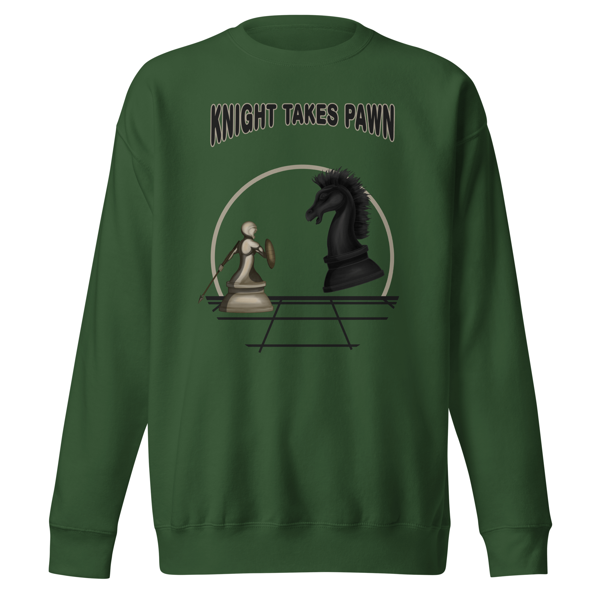 Green sweater with cool chess cartoon