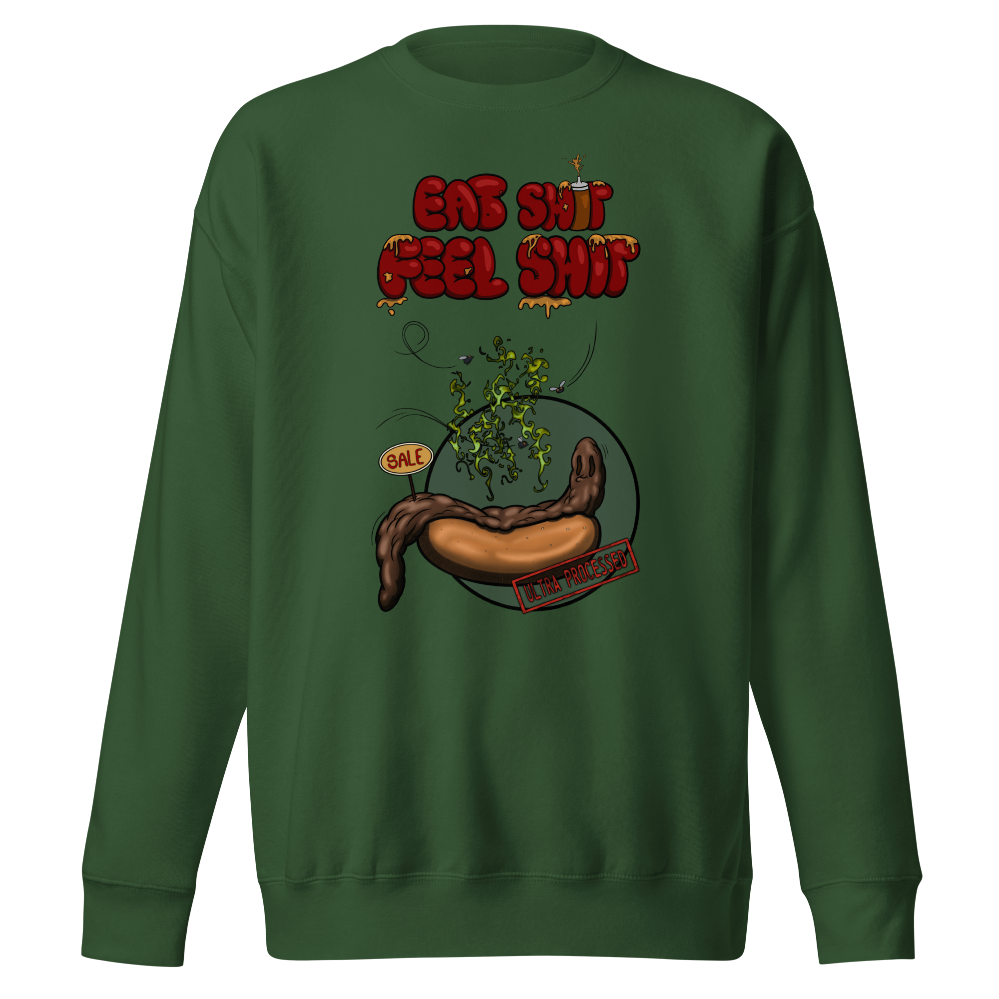 funny cartoon fast food green sweater