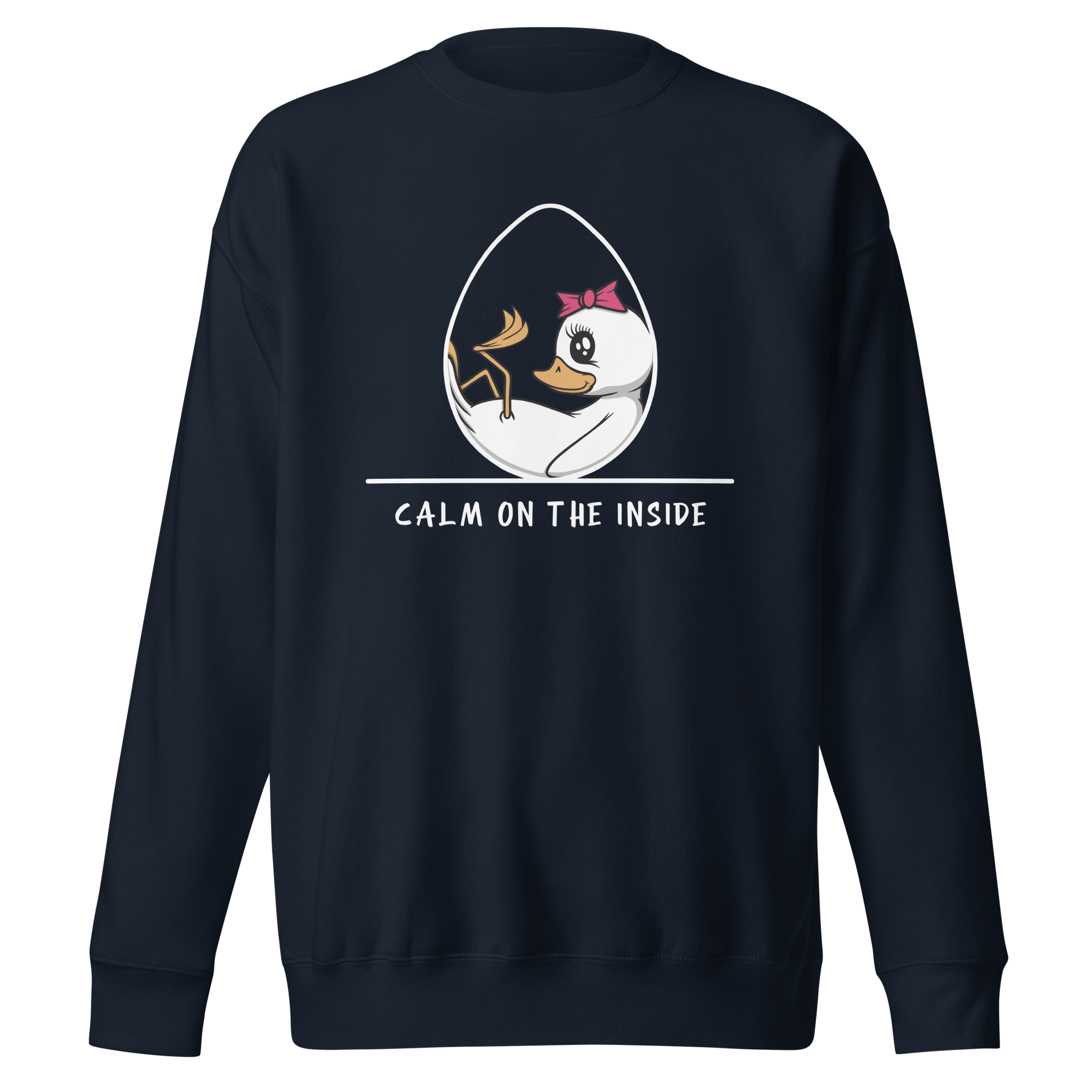 calm on the inside navy blue sweatshirt