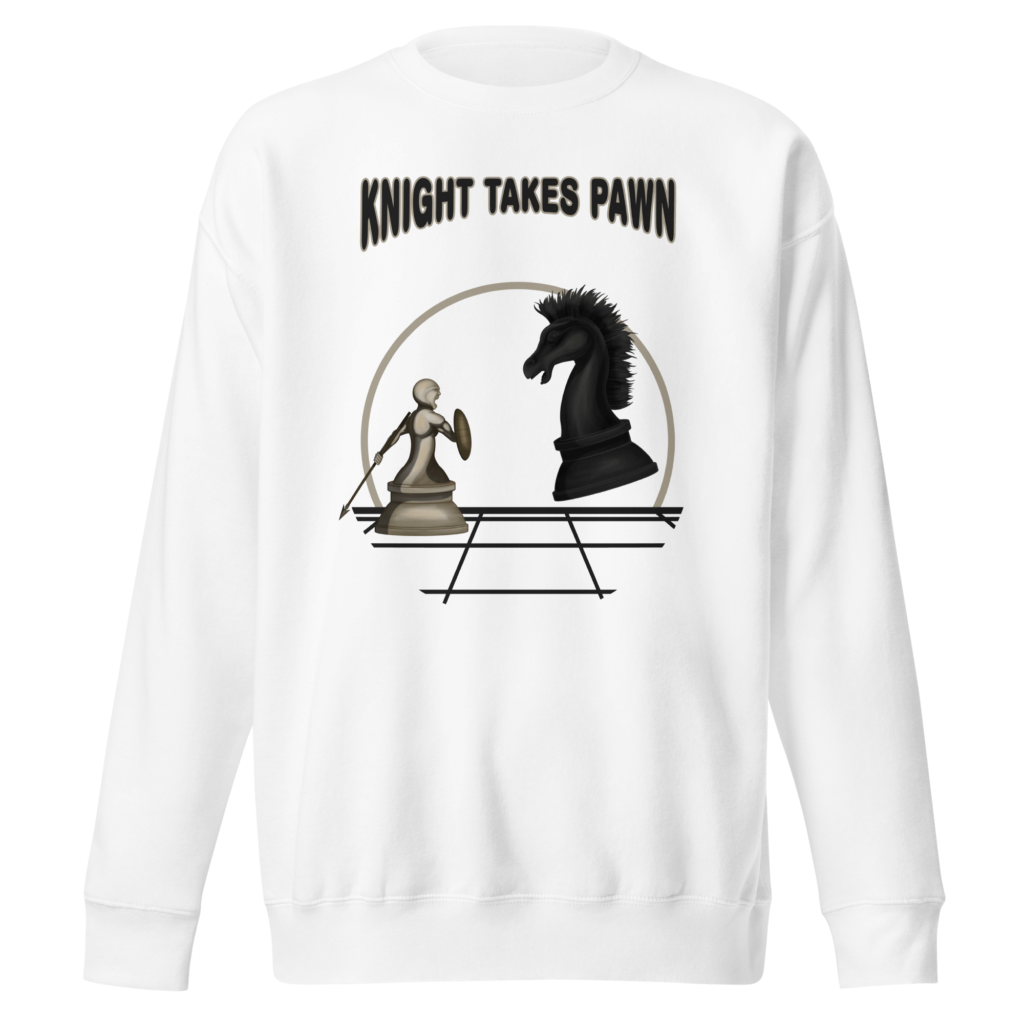 Cool cartoon chess game white sweatshirt