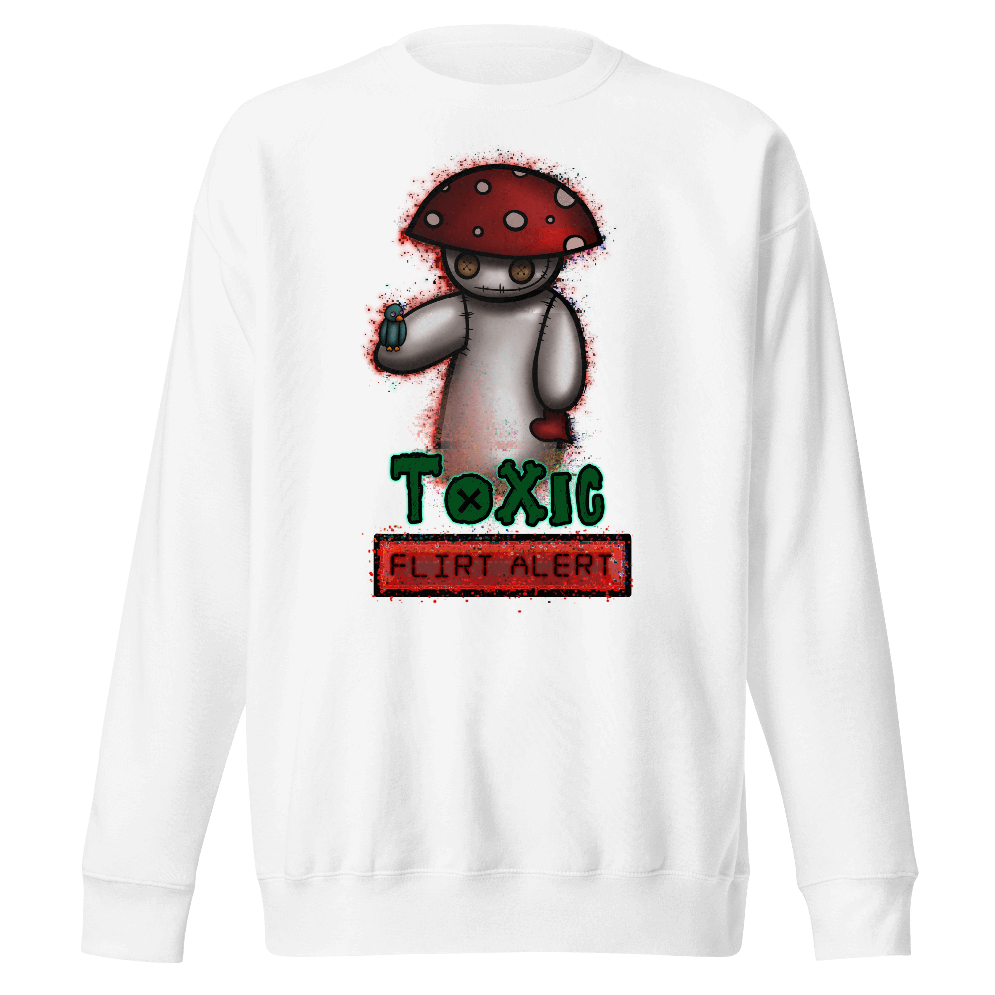 Poison fly agaric mushroom white sweater