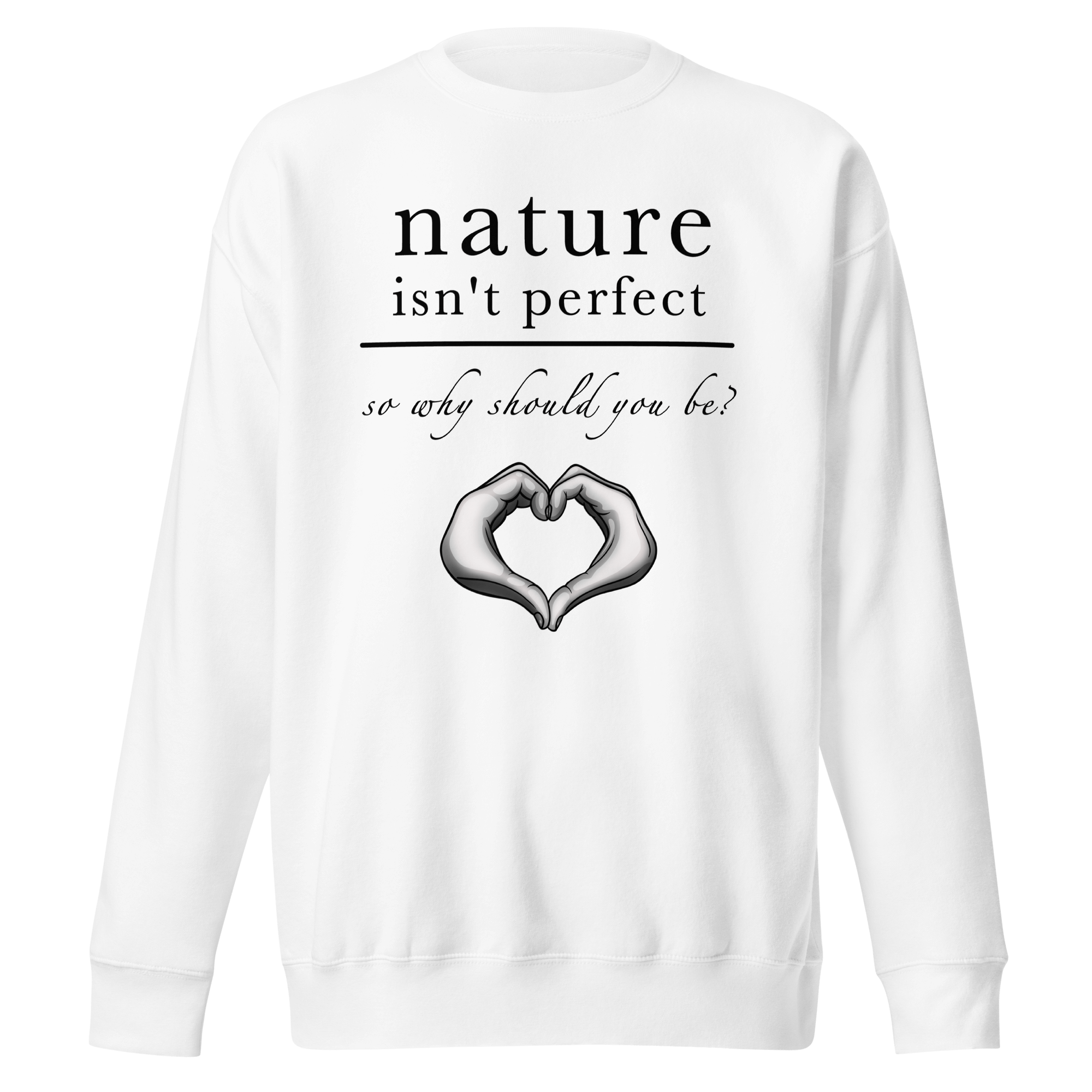 cute text based design on white sweatshirt