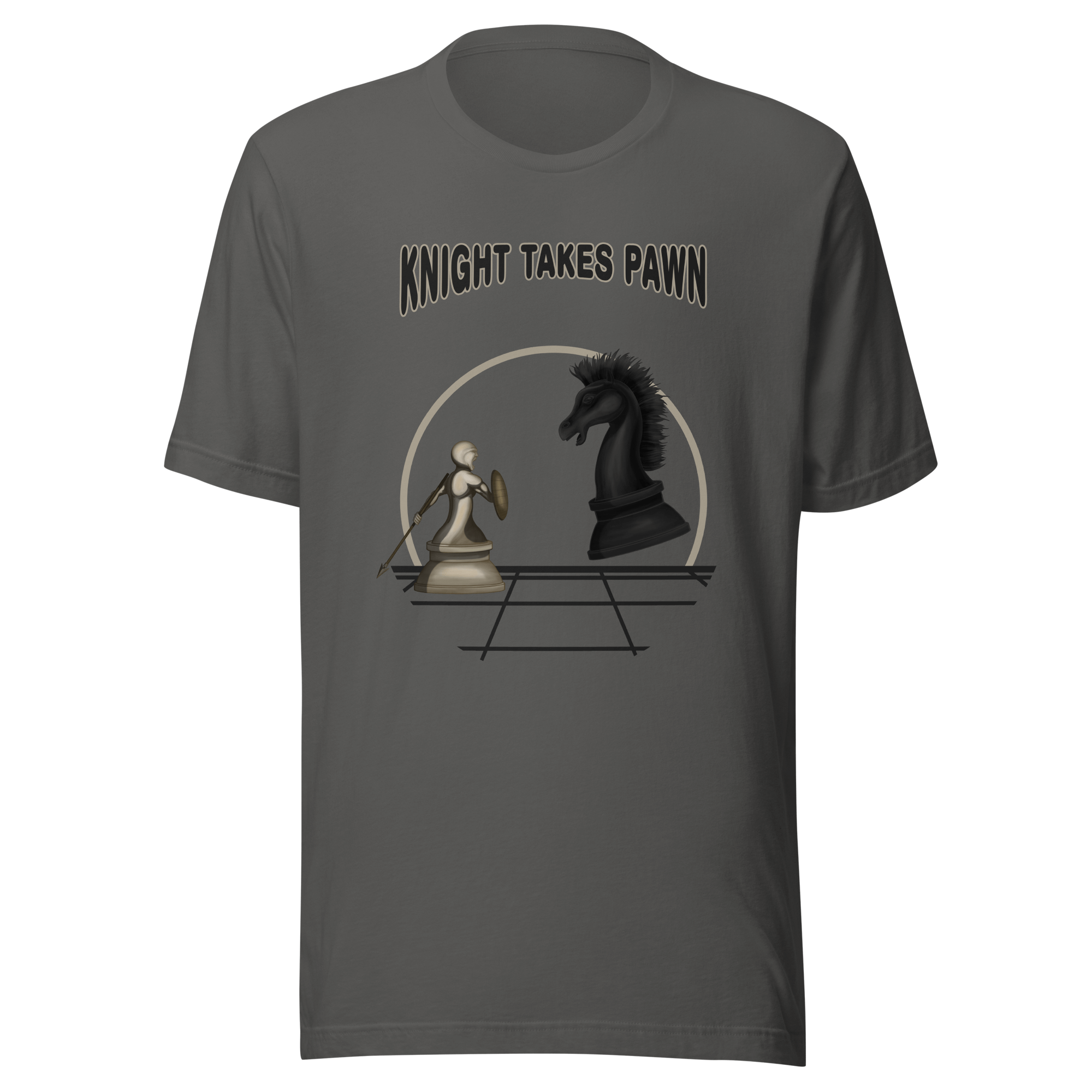 Cool cartoon chess game grey t-shirt