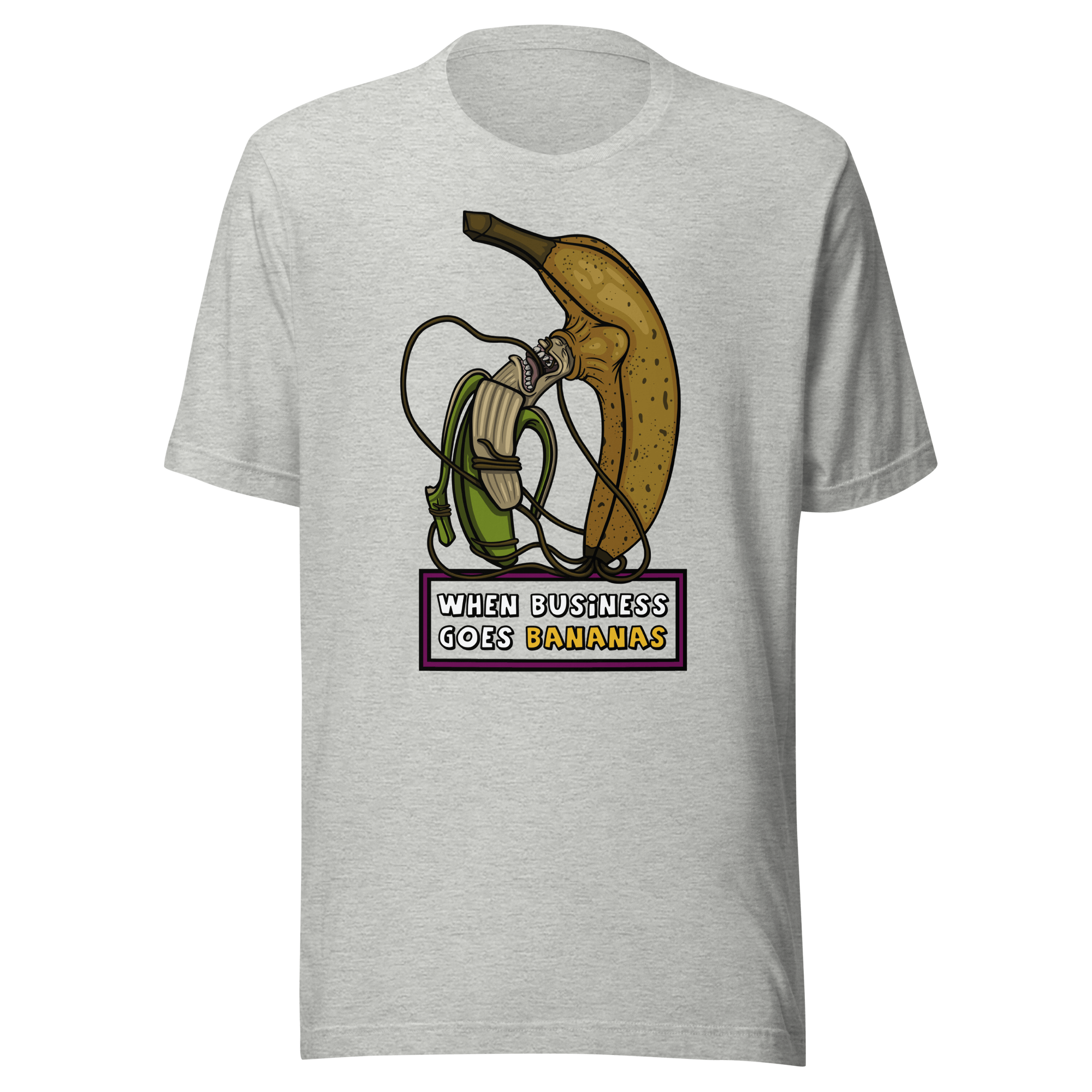 Funny Cartoon banana t-shirt grey