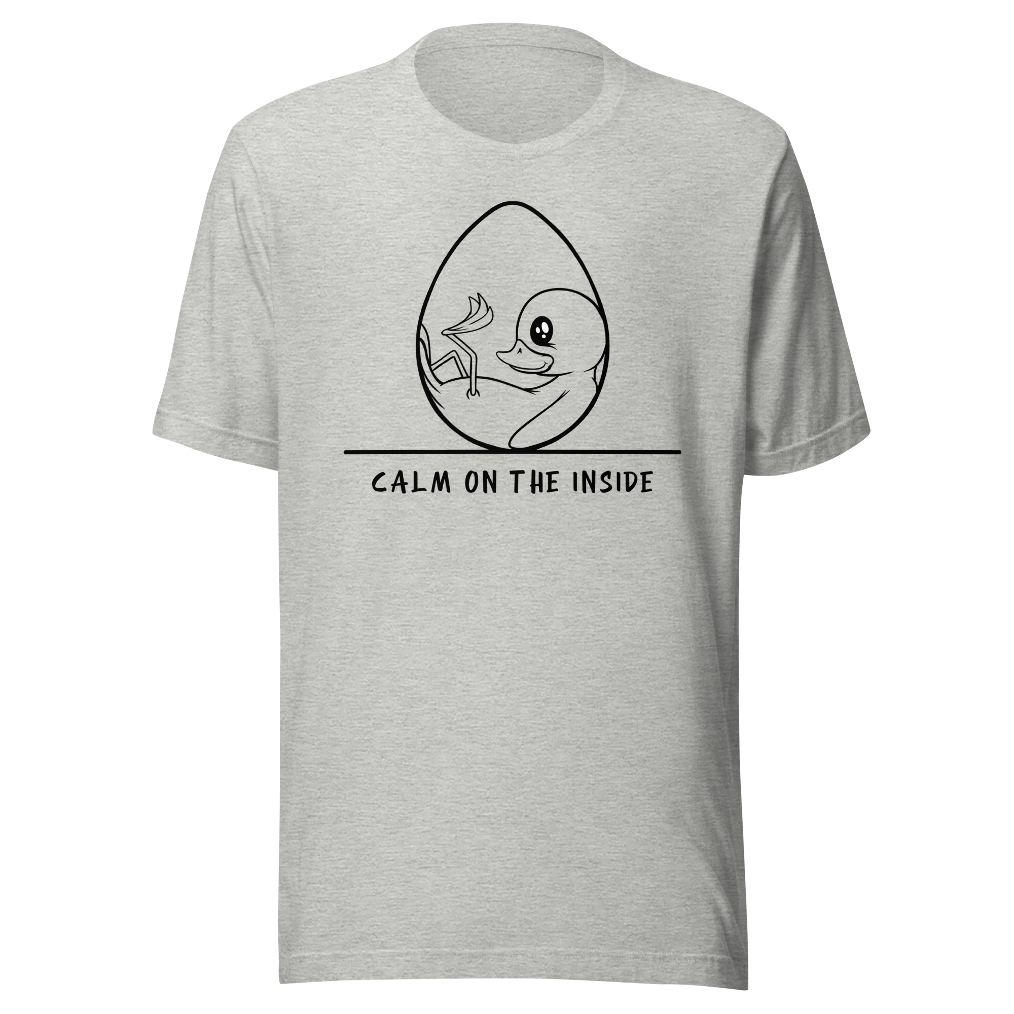 cool cartoon baby duck on grey tee