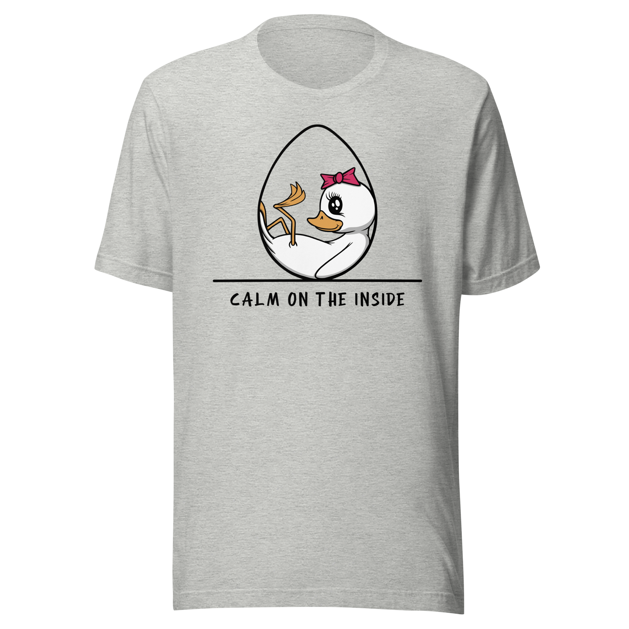 cool cartoon baby duck on grey tee